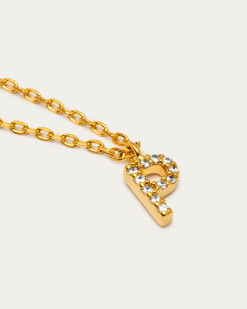 Letter P Initial Parvé Necklace