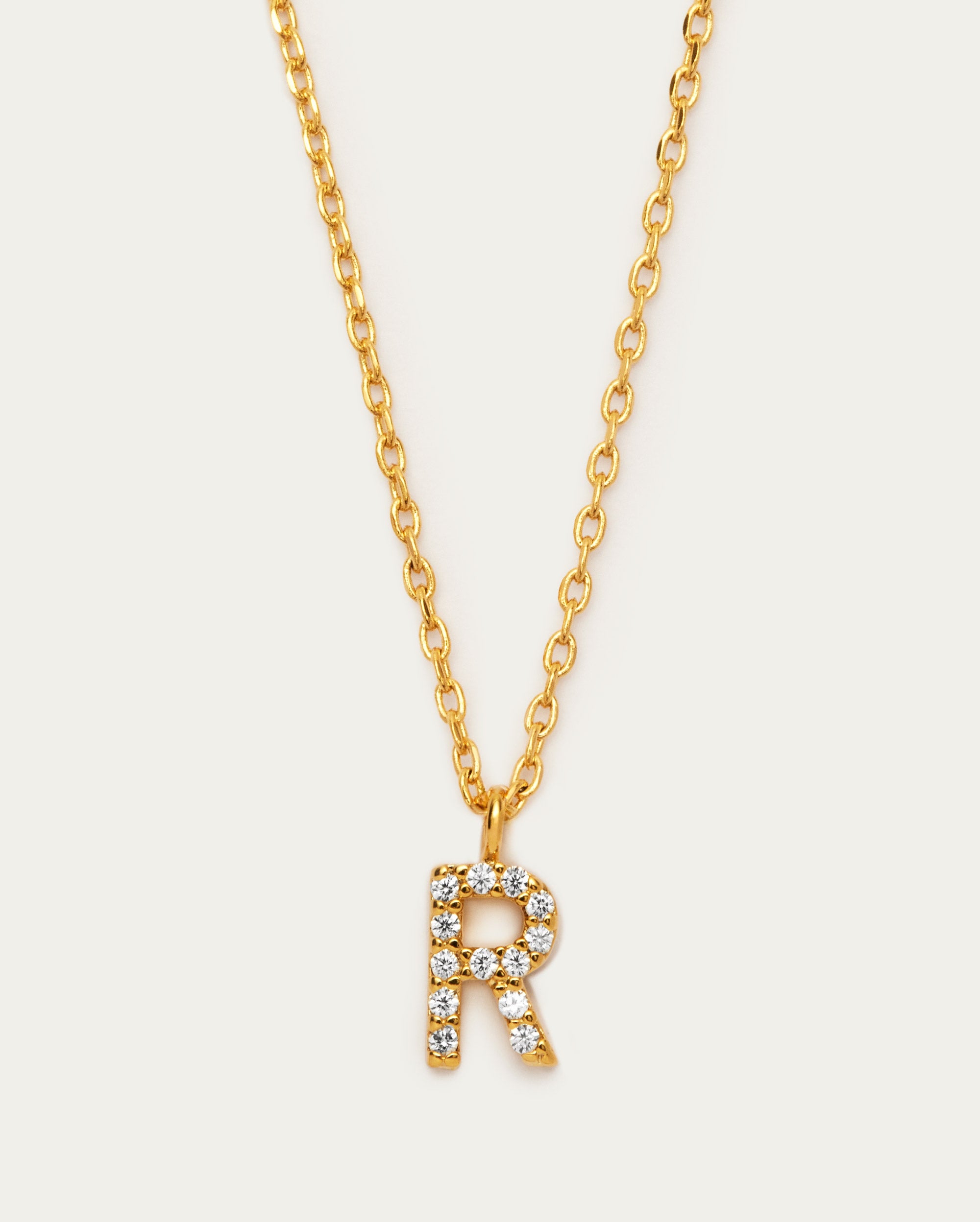 Letter R Initial Parvé Necklace