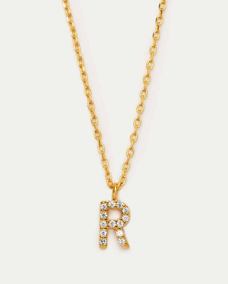 Letter R Initial Parvé Necklace
