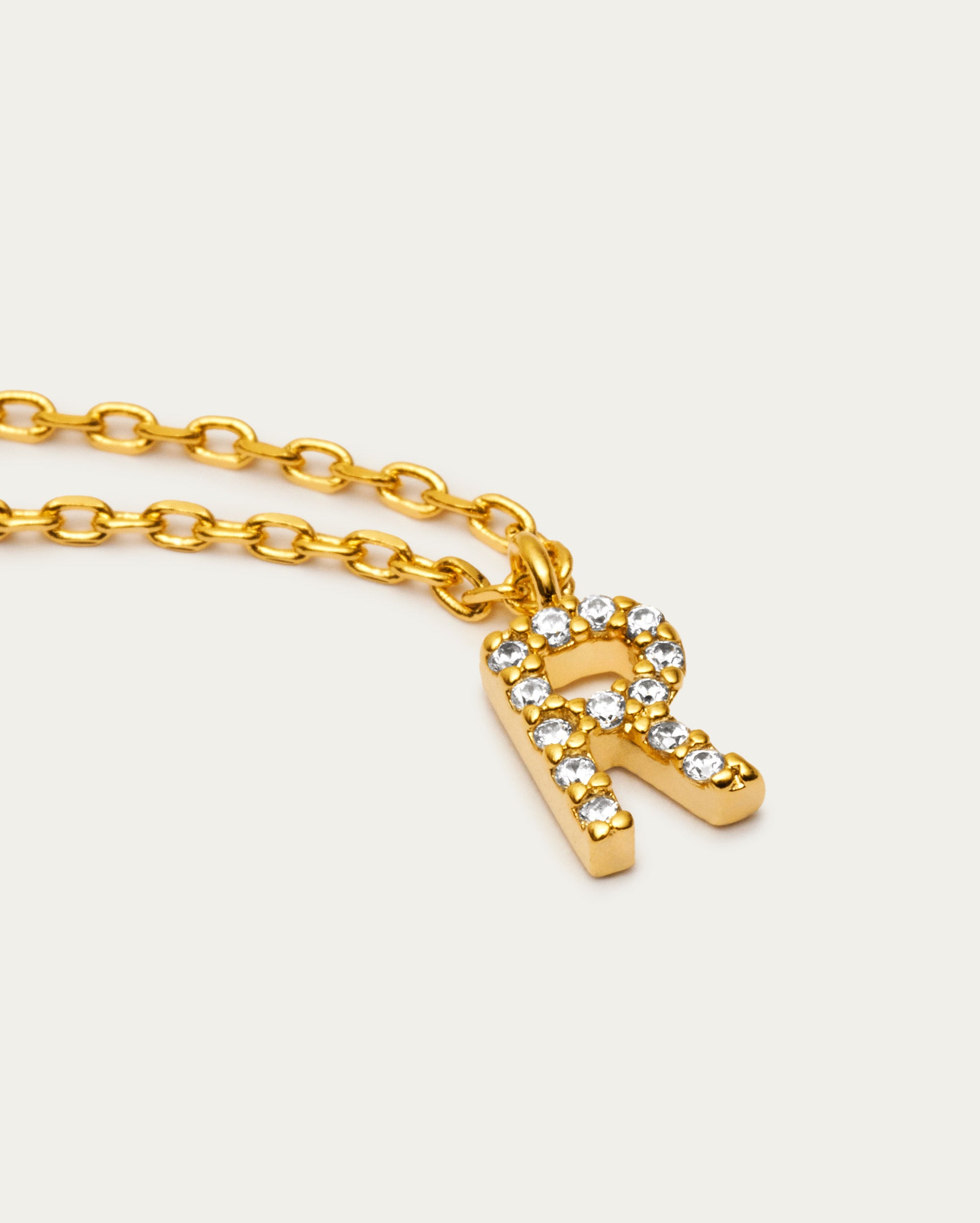 Letter R Initial Parvé Necklace