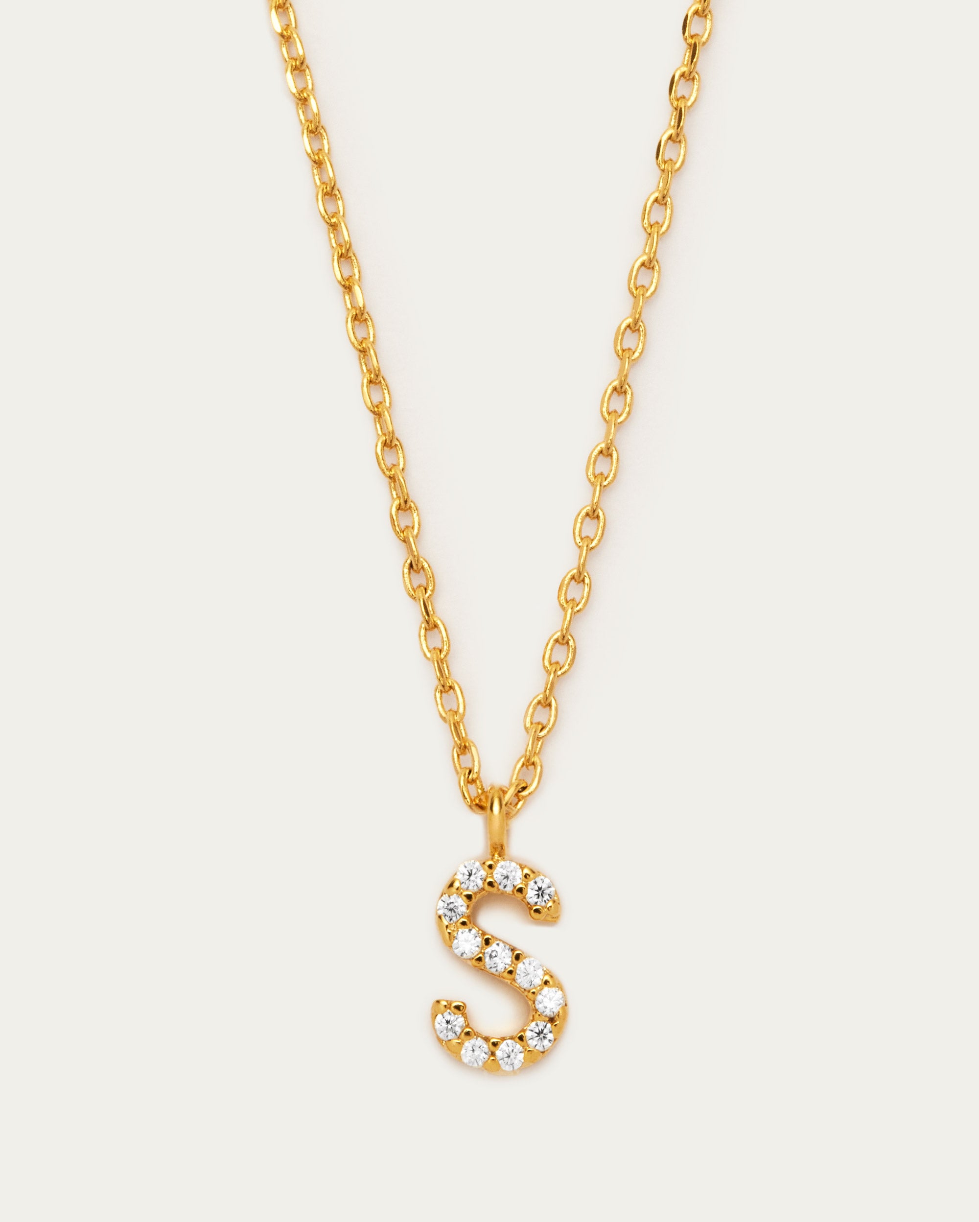 Letter S Initial Parvé Necklace
