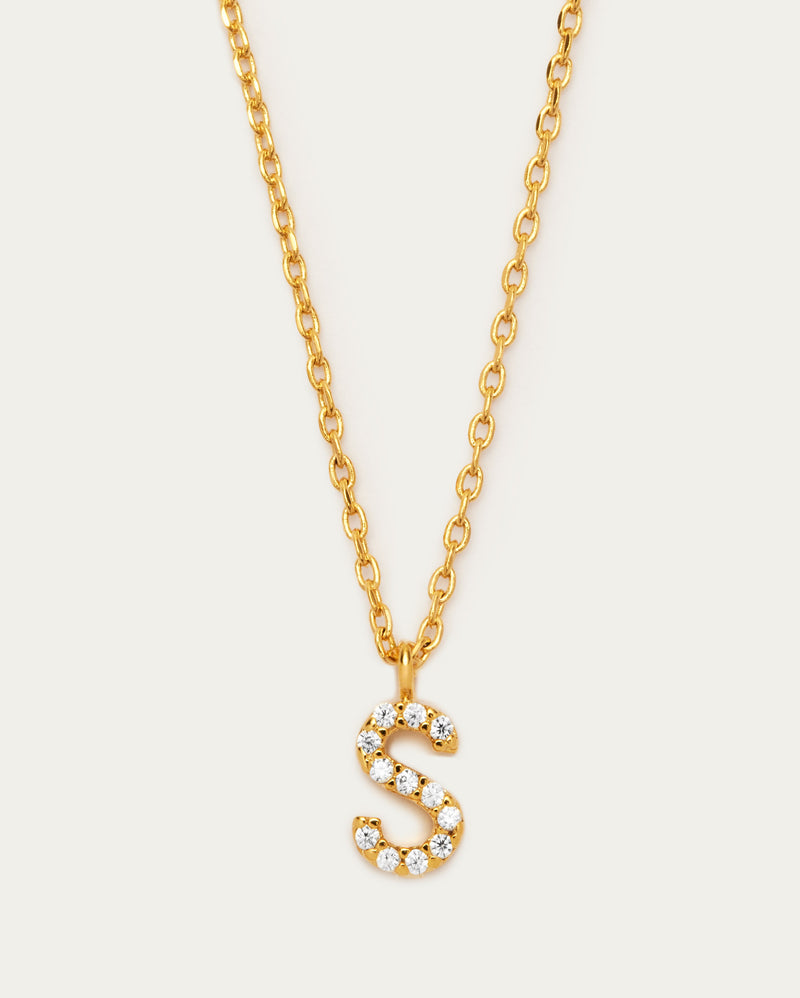 Letter S Initial Parvé Necklace