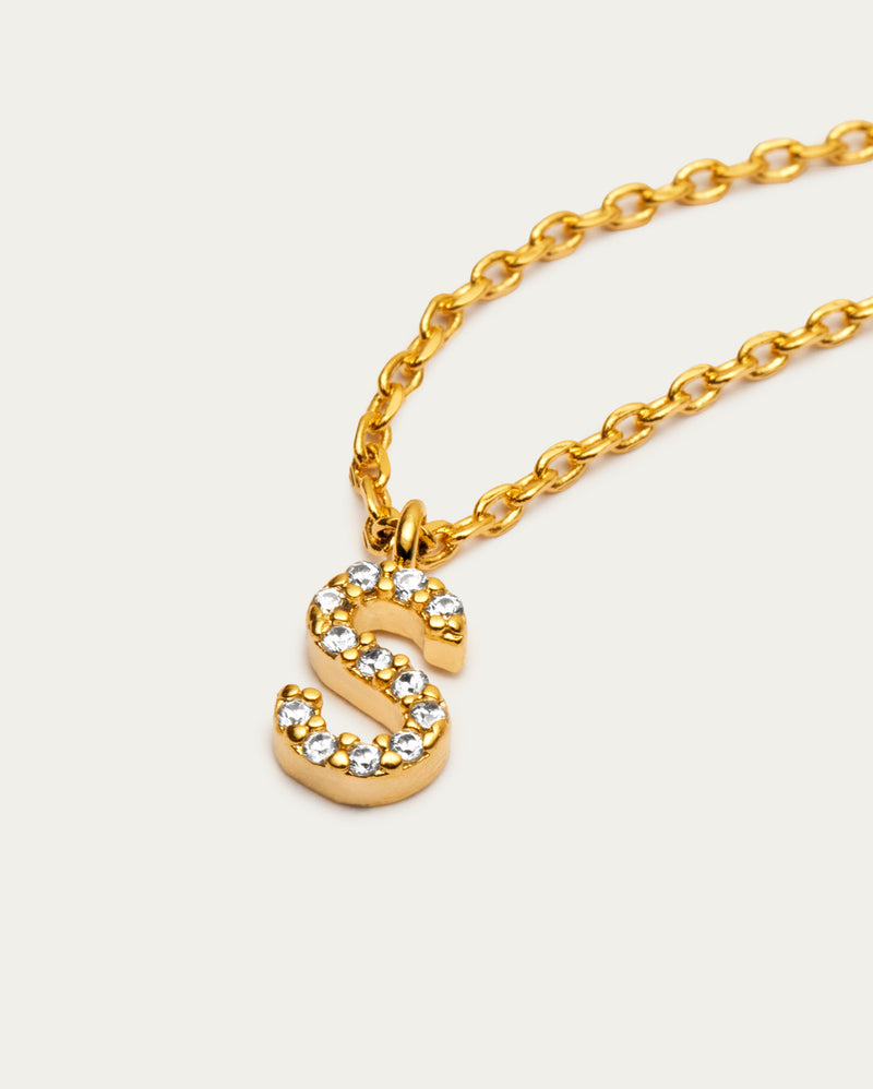 Letter S Initial Parvé Necklace