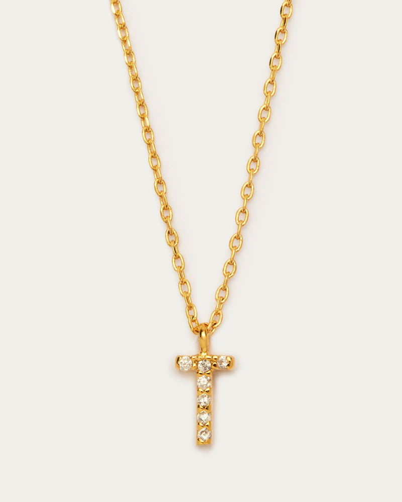 Letter T Initial Parvé Necklace