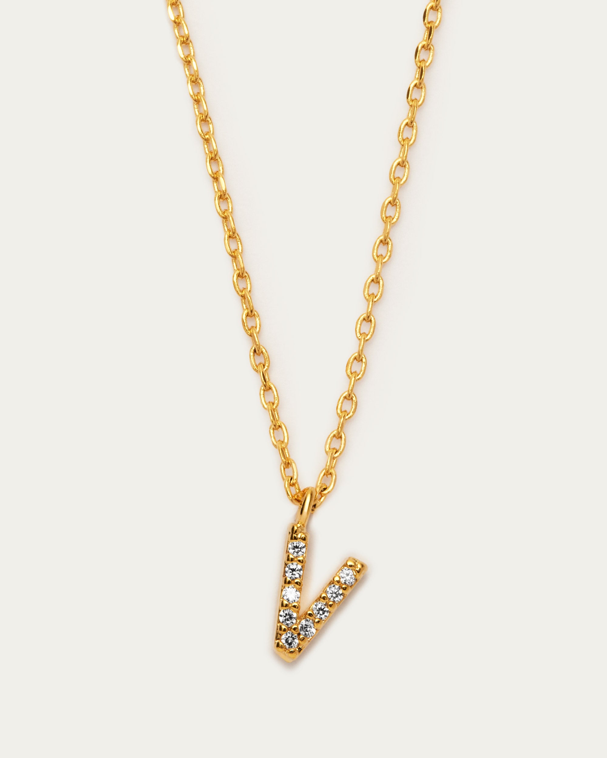 Letter V Initial Parvé Necklace