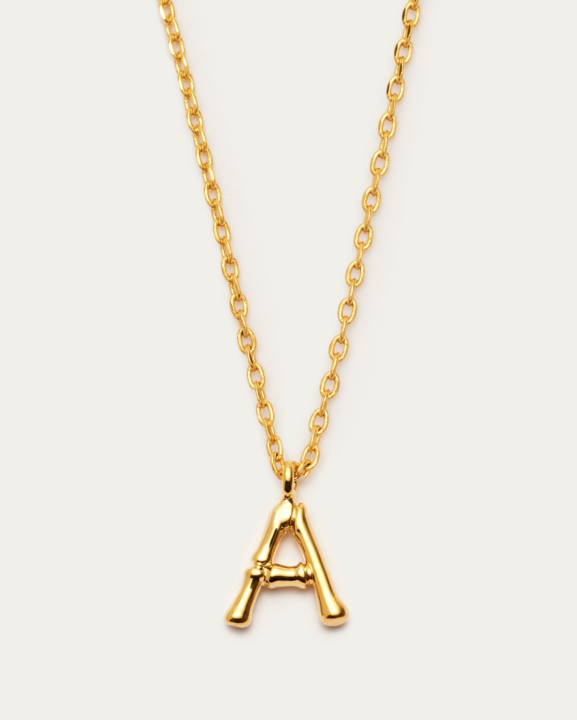 Bamboo Initial A Letter Necklace