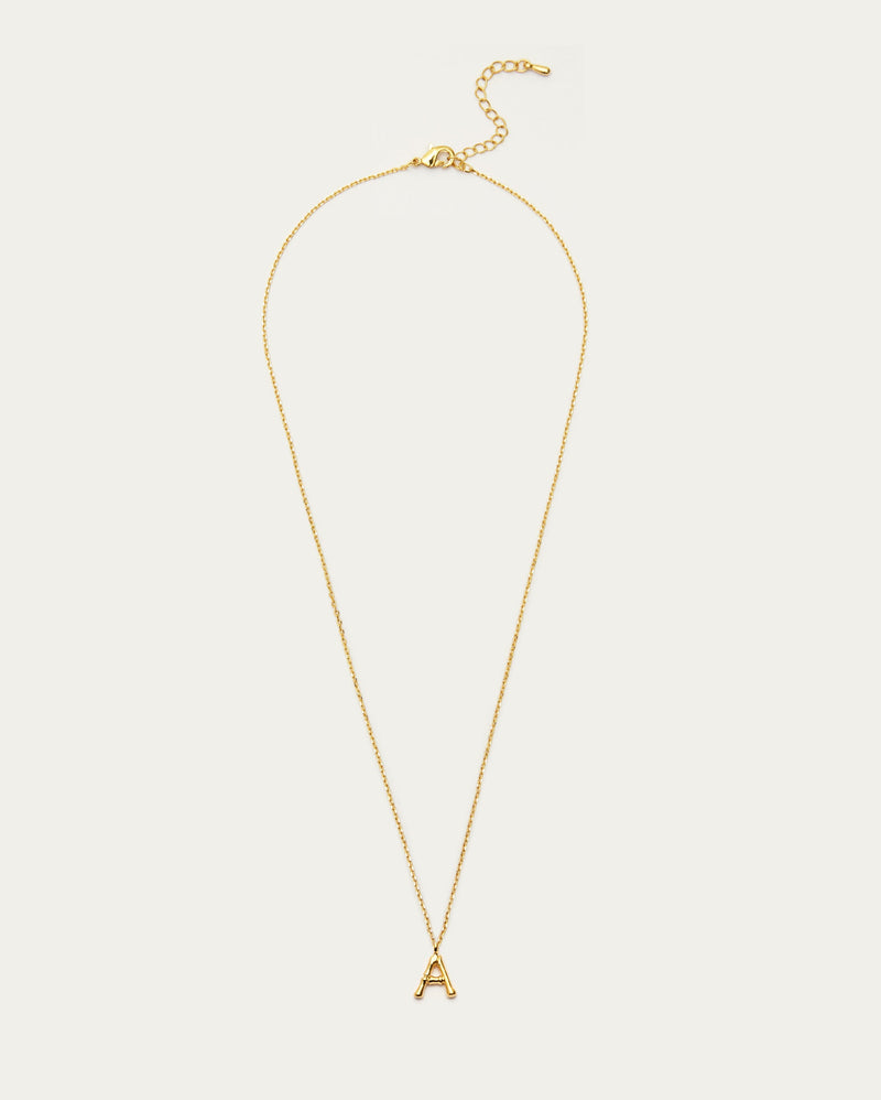 Bamboo Initial A Letter Necklace