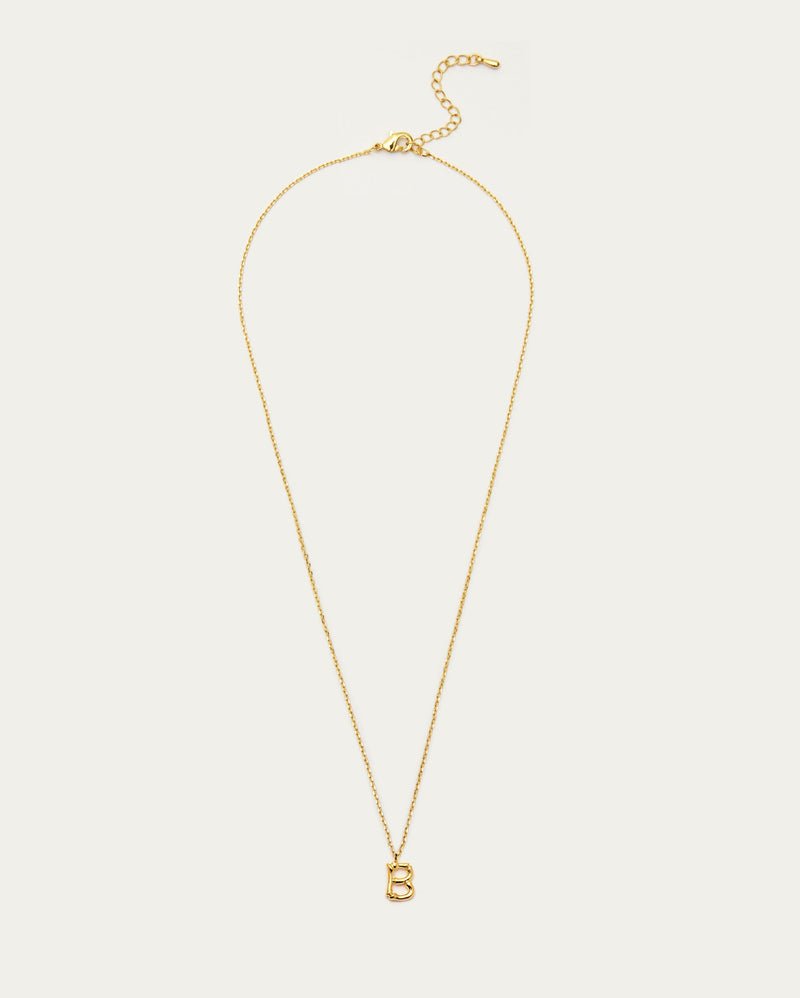 Bamboo Initial B Letter Necklace