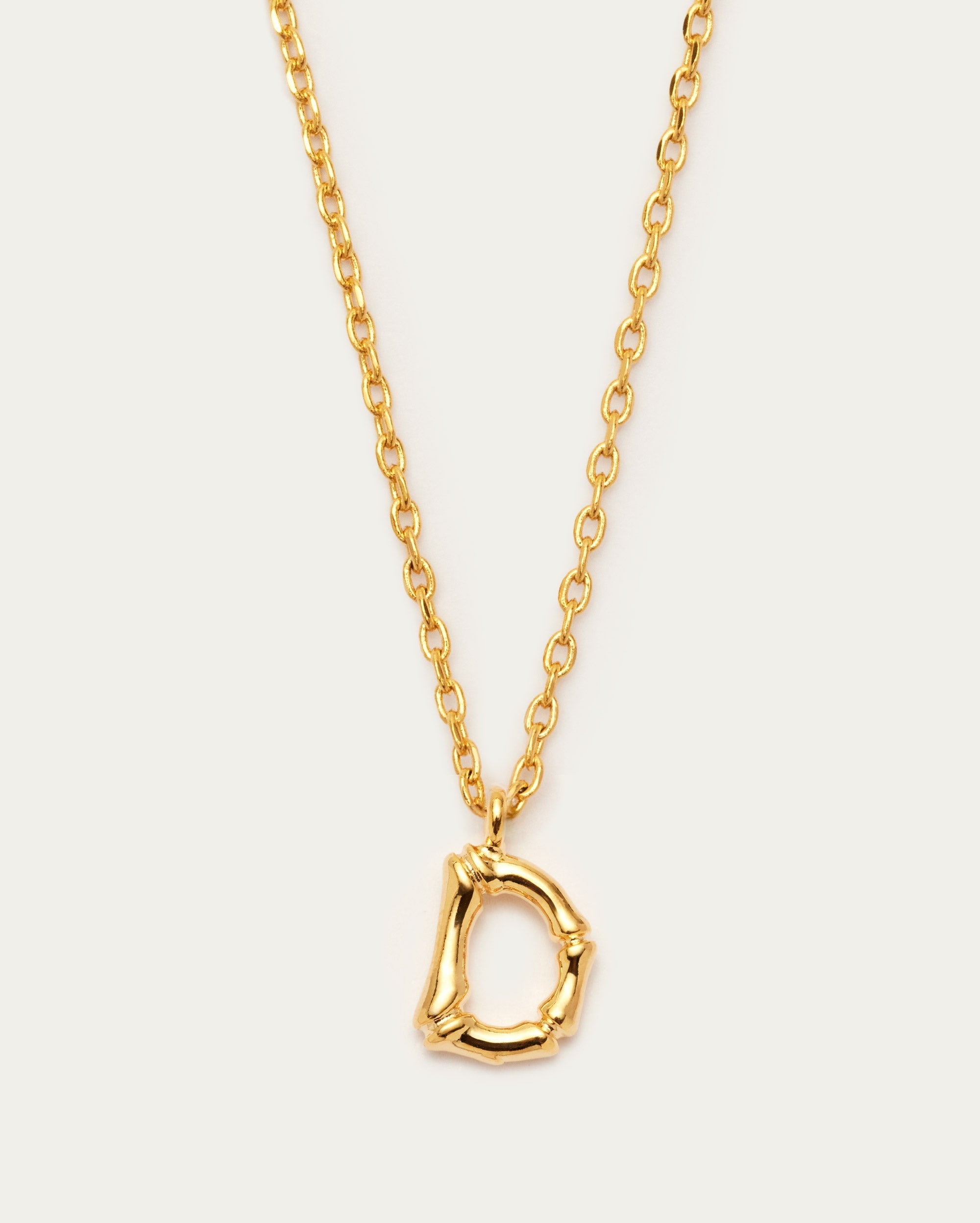 Bamboo Initial D Letter Necklace