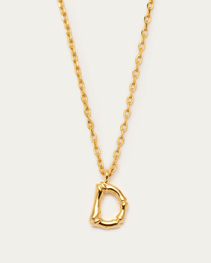 Bamboo Initial D Letter Necklace
