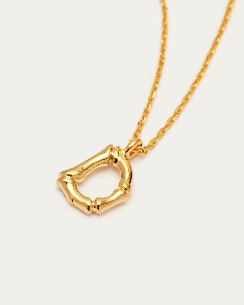 Bamboo Initial D Letter Necklace