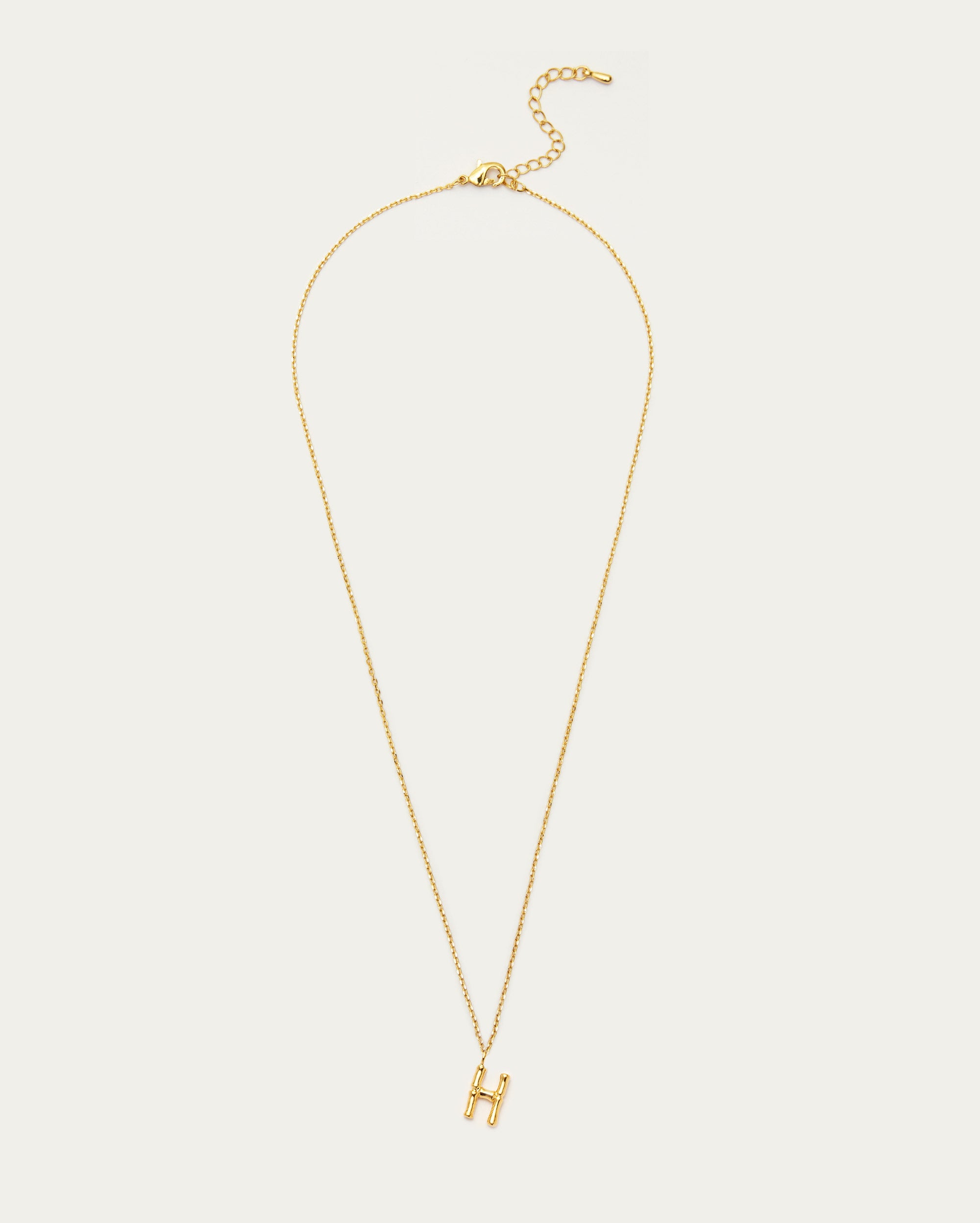 Bamboo Initial H Letter Necklace