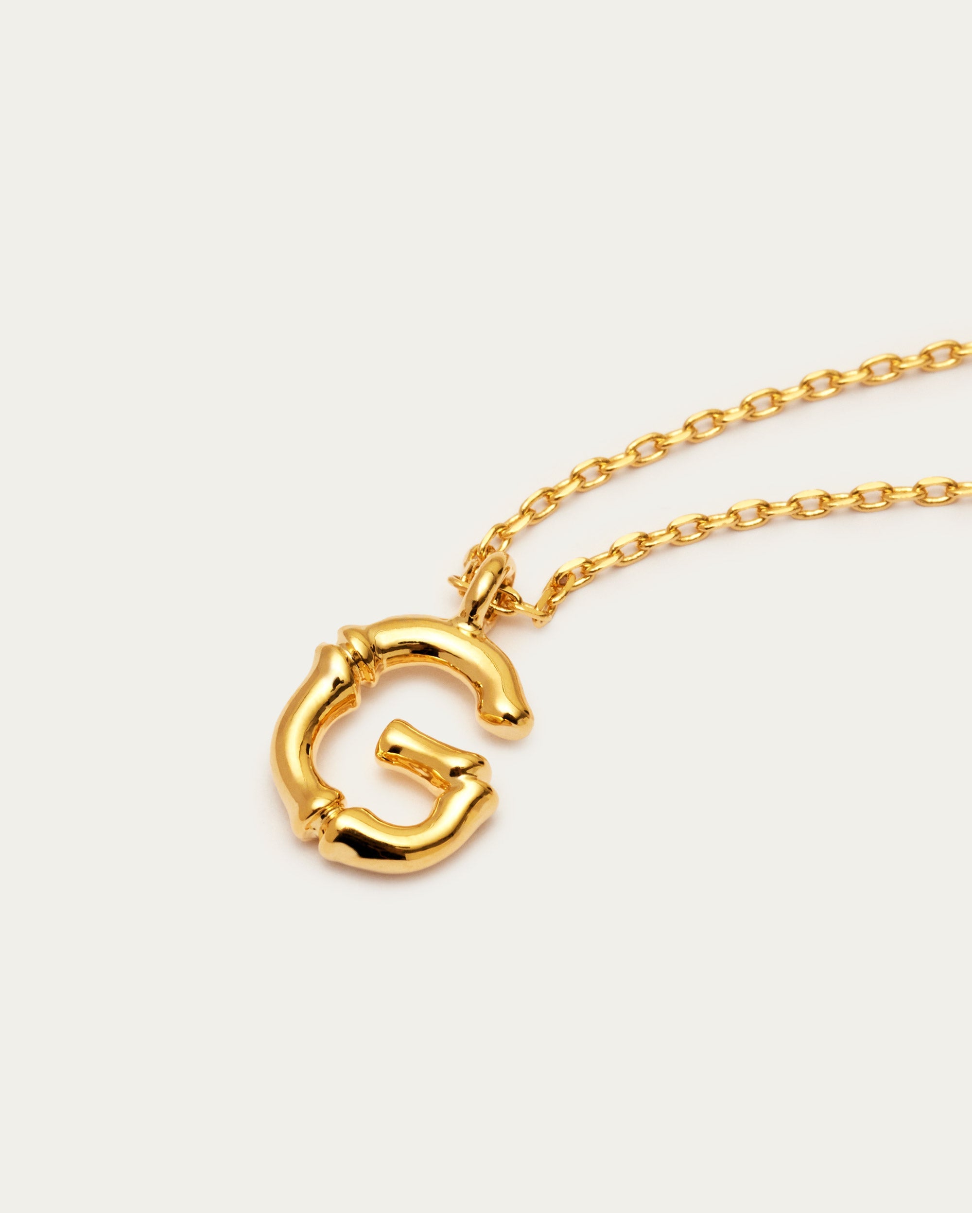 Bamboo Initial G Letter Necklace