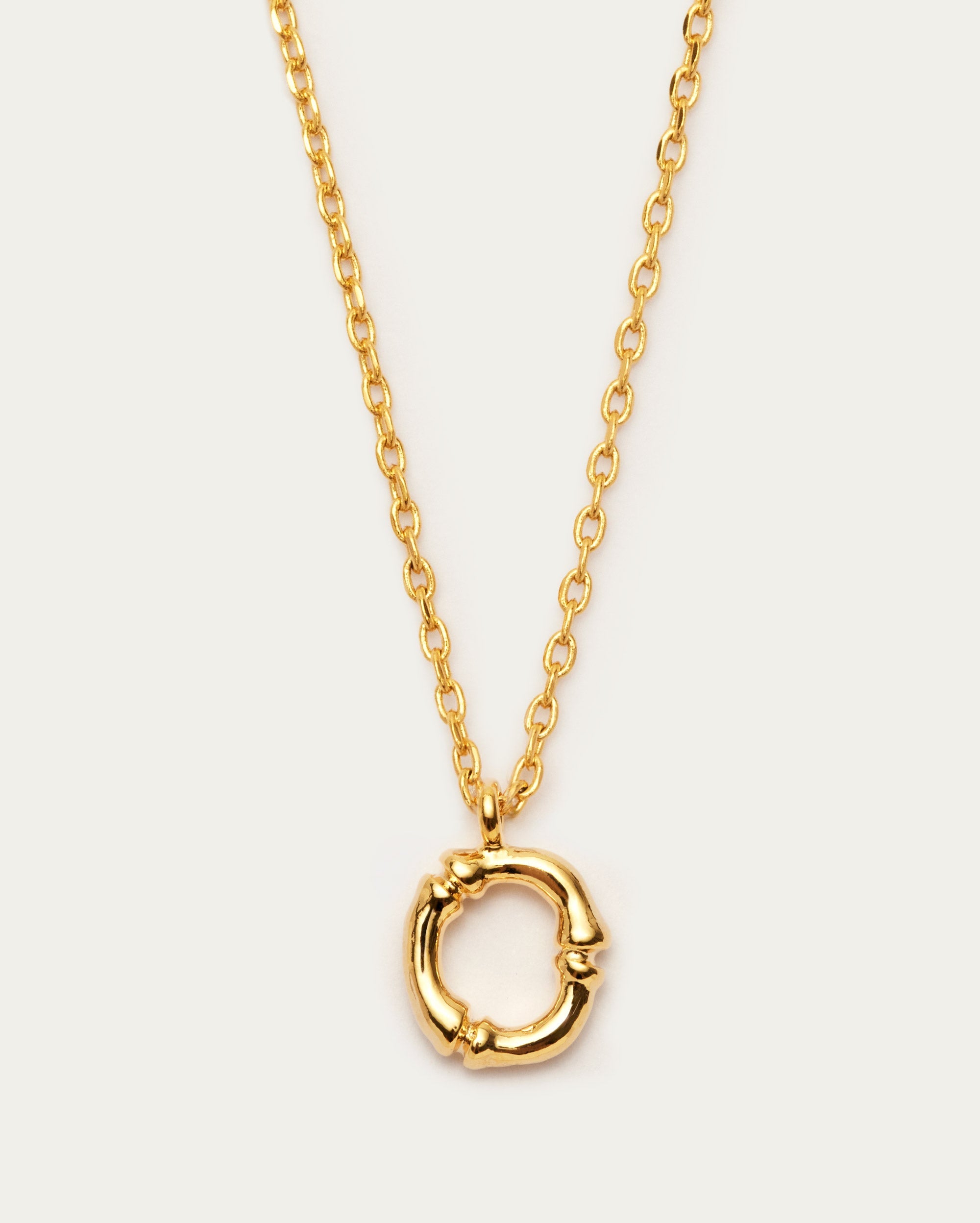 Bamboo Initial O Letter Necklace