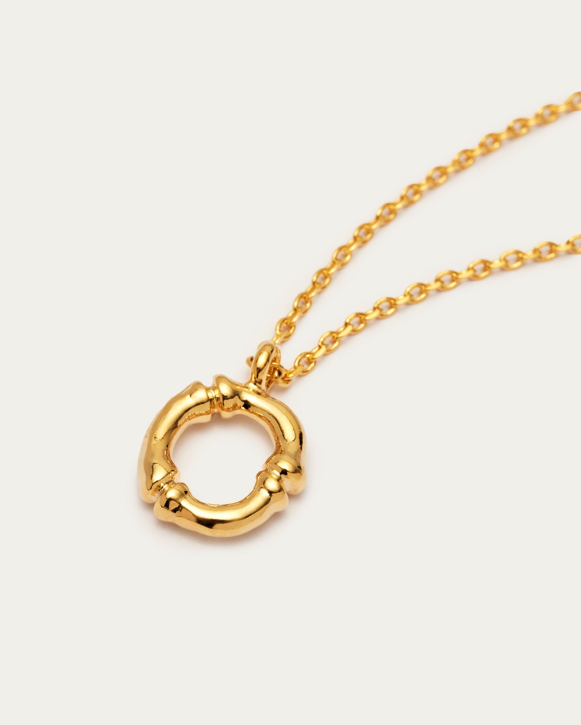 Bamboo Initial O Letter Necklace