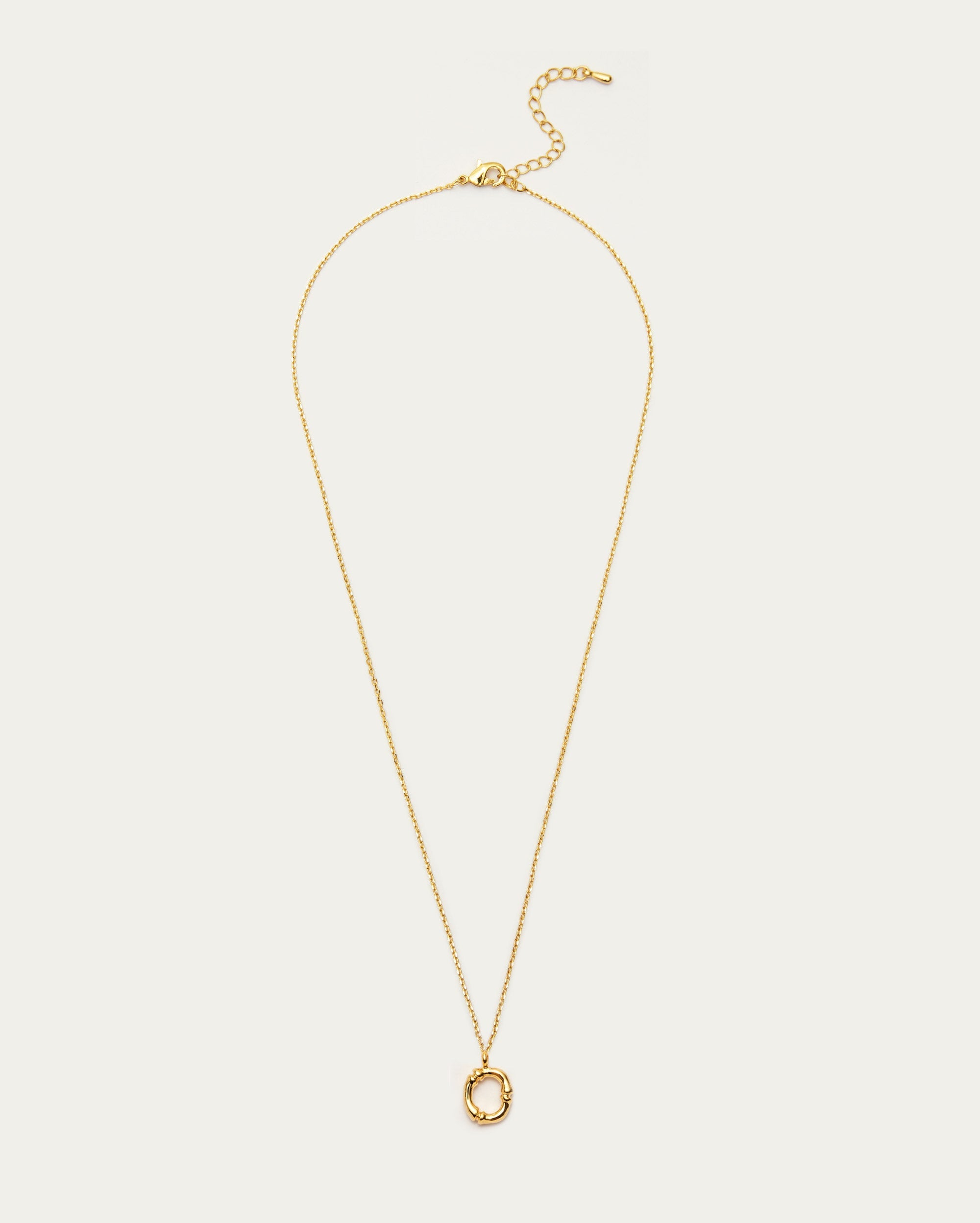 Bamboo Initial O Letter Necklace