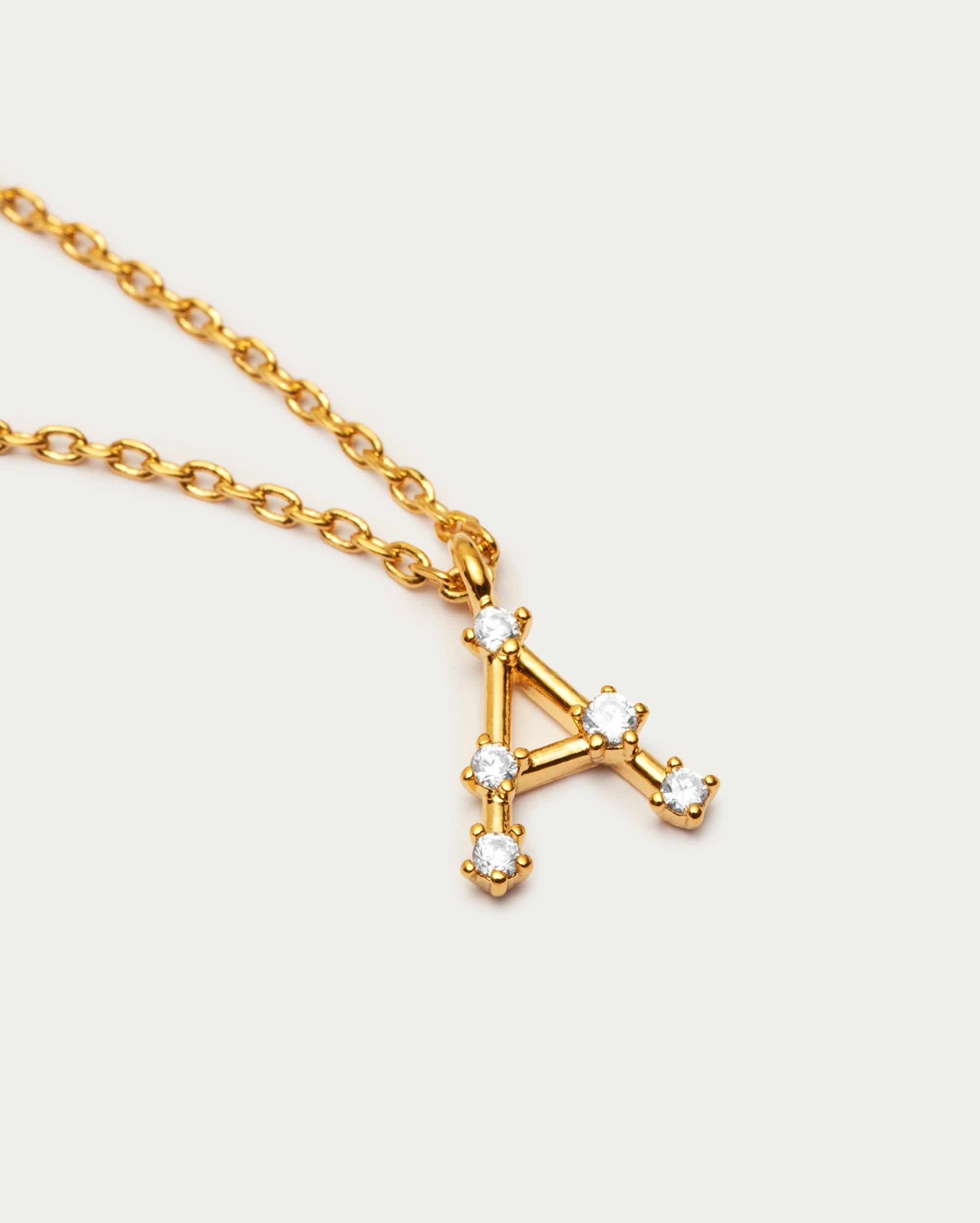 Diamante Initial Letter A Necklace