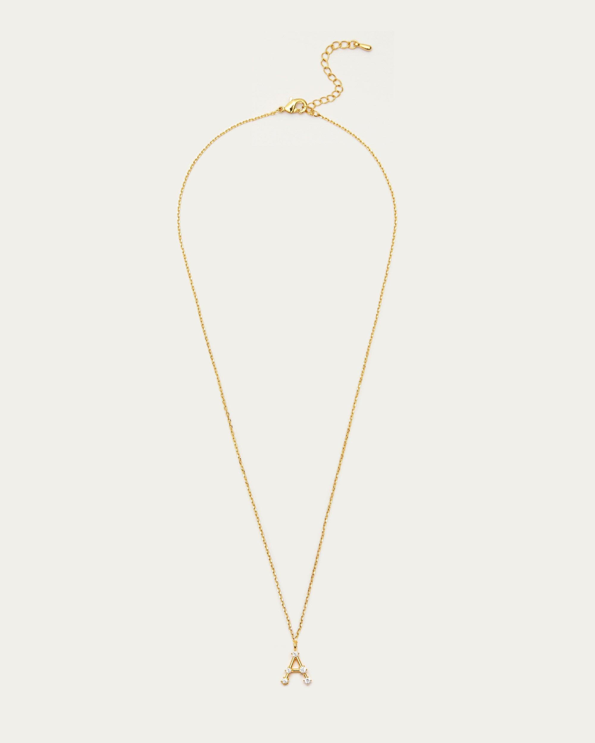 Diamante Initial Letter A Necklace