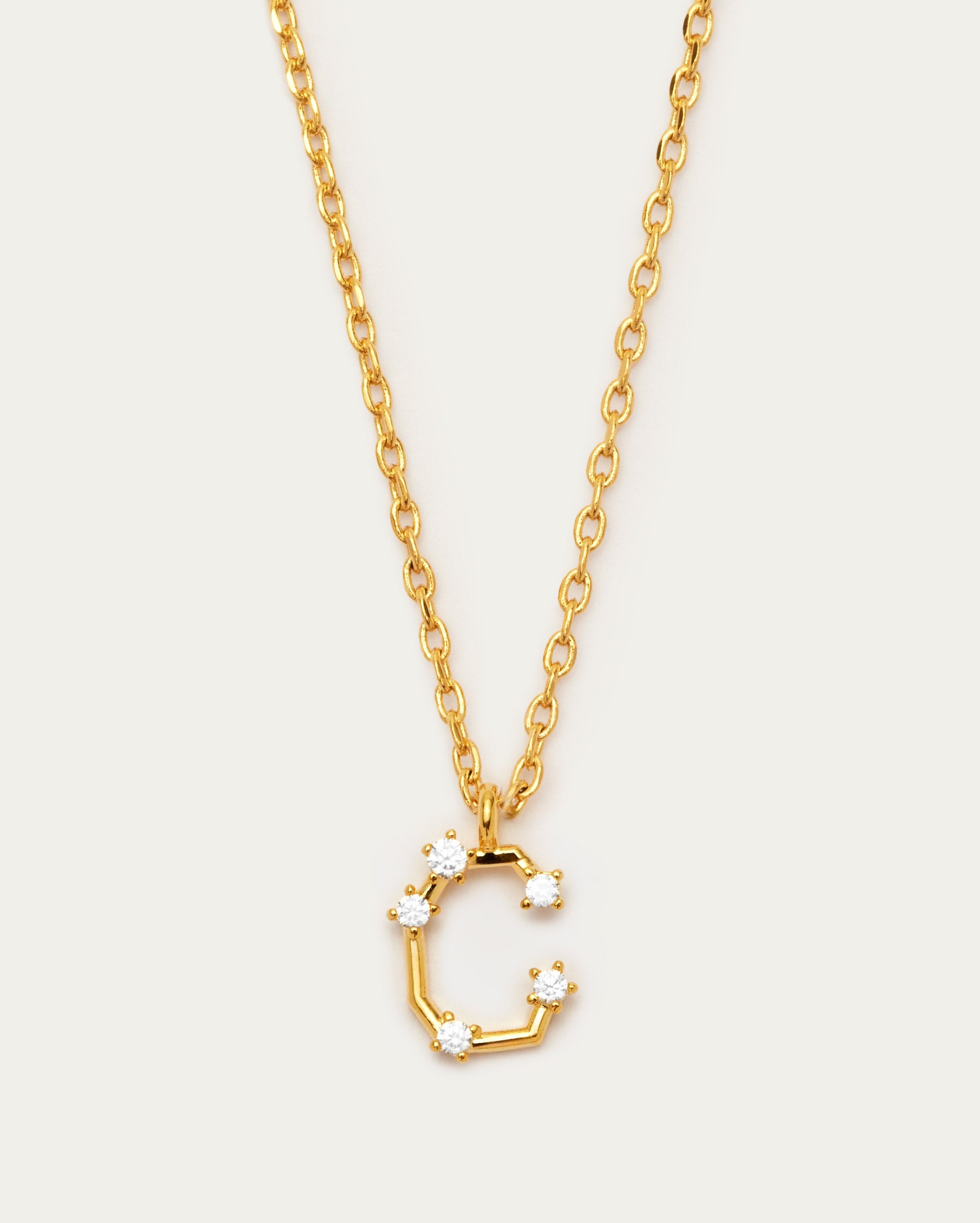 Diamante Initial Letter C Necklace