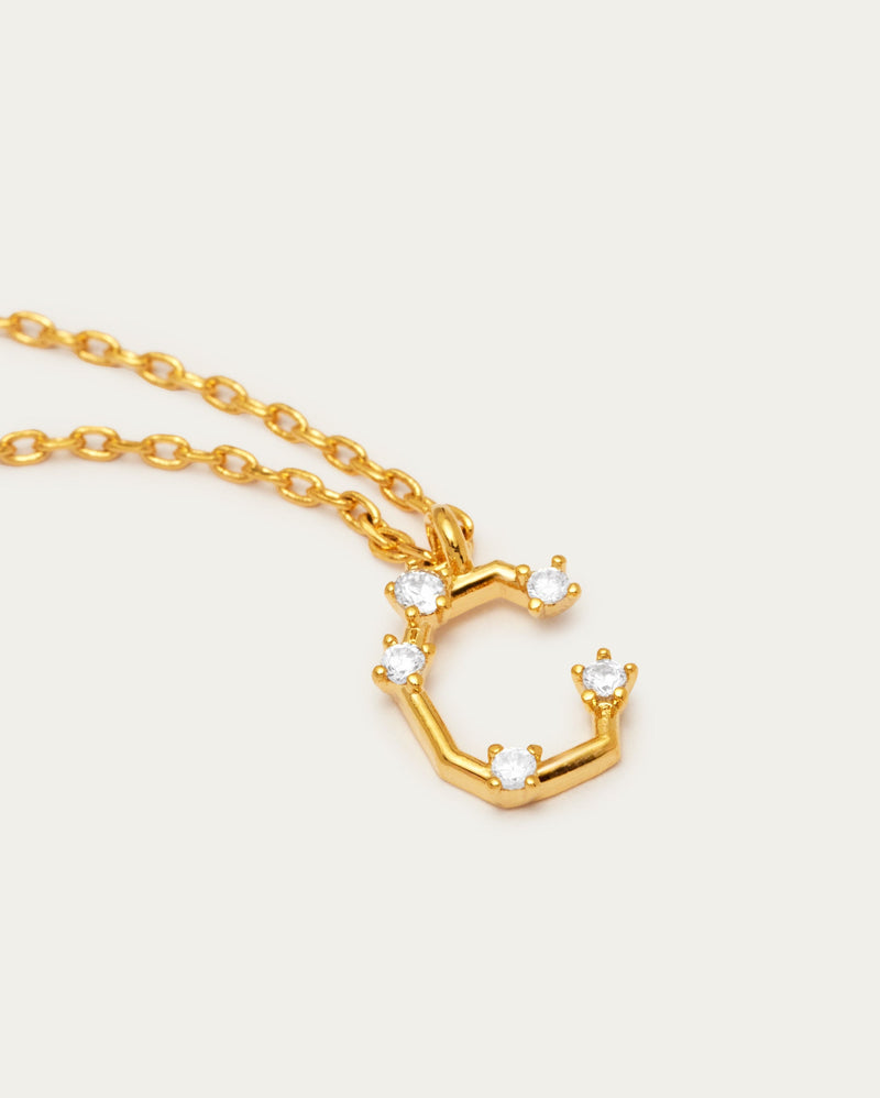 Diamante Initial Letter C Necklace