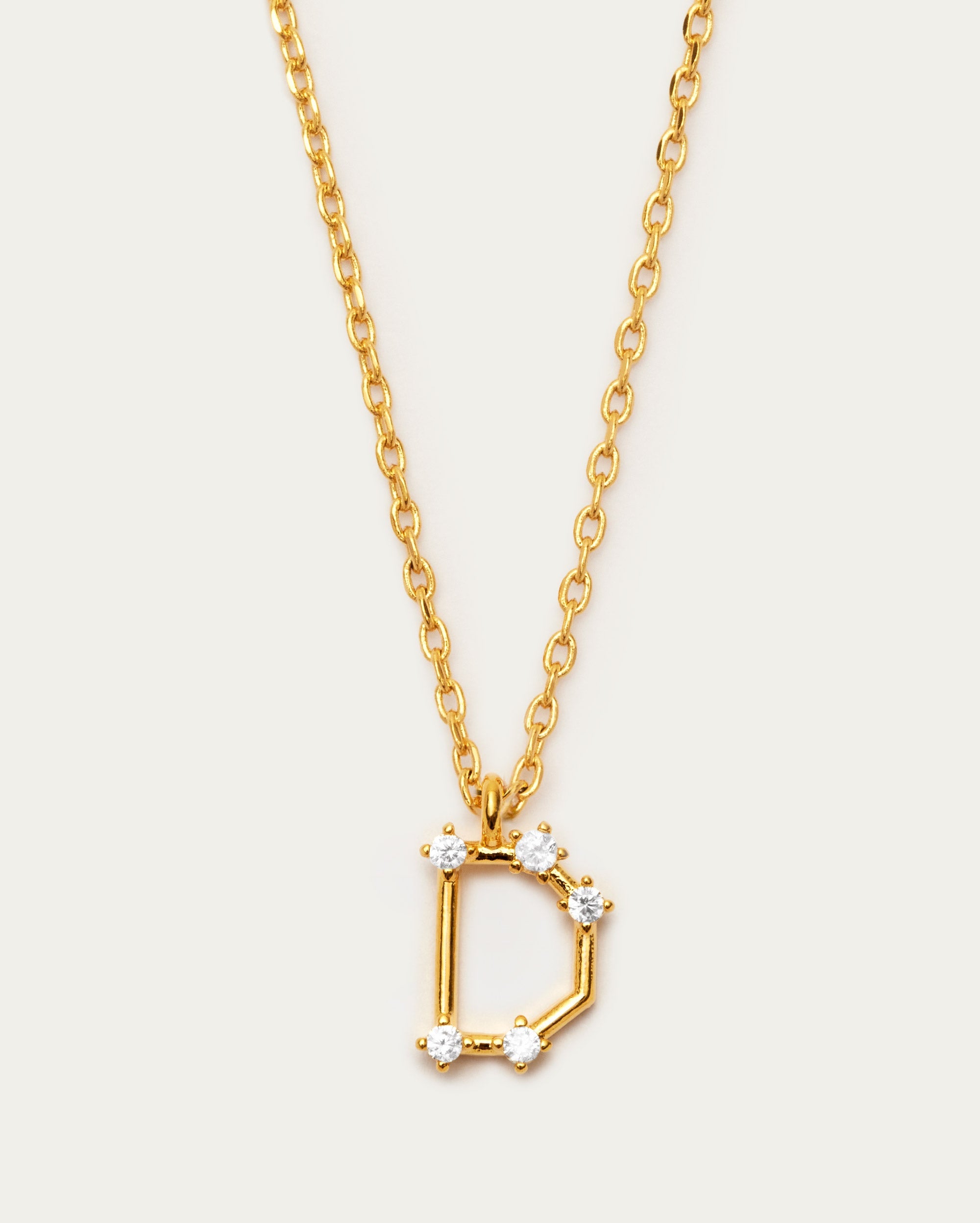 Diamante Initial Letter D Necklace