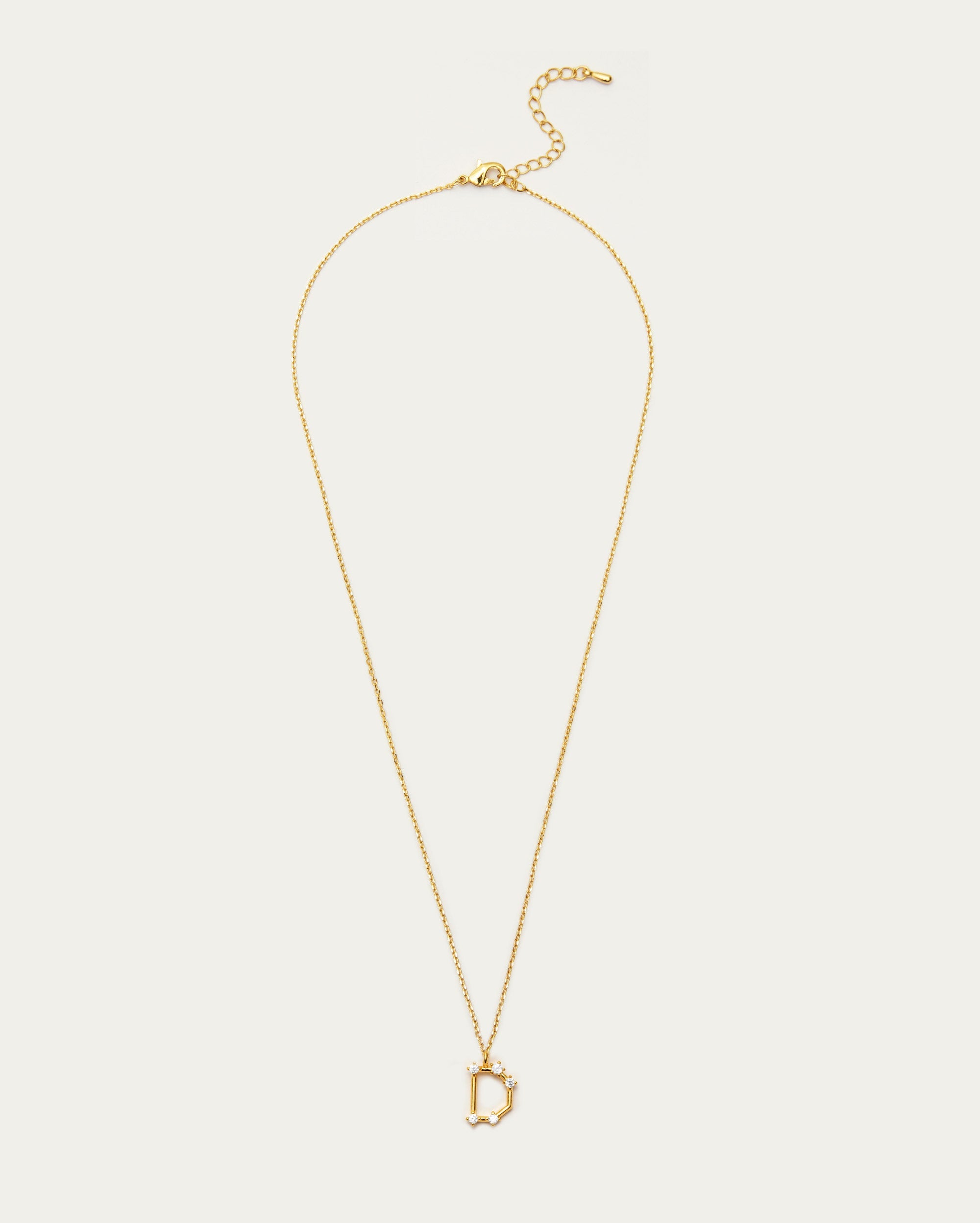 Diamante Initial Letter D Necklace