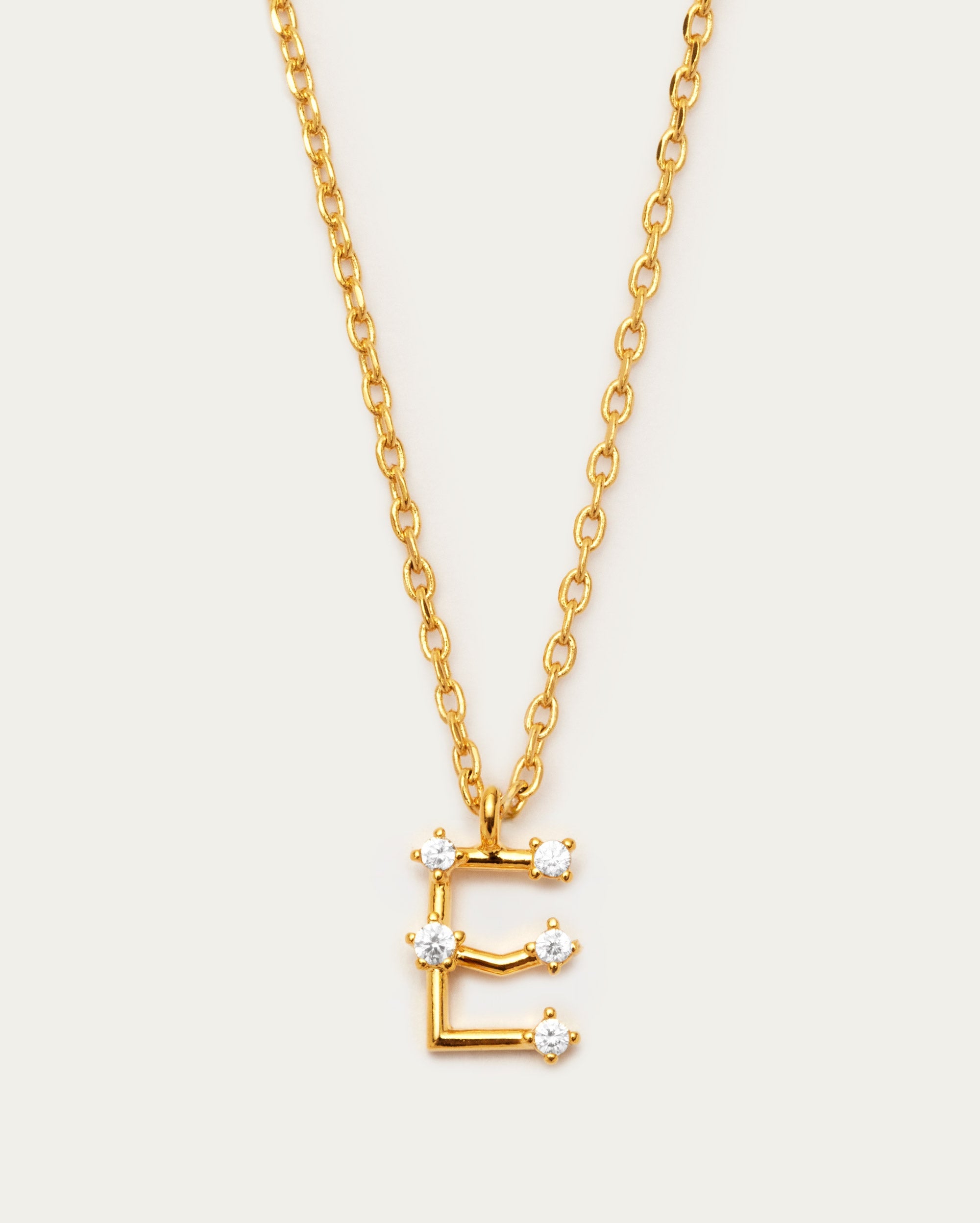 Diamante Initial Letter E Necklace