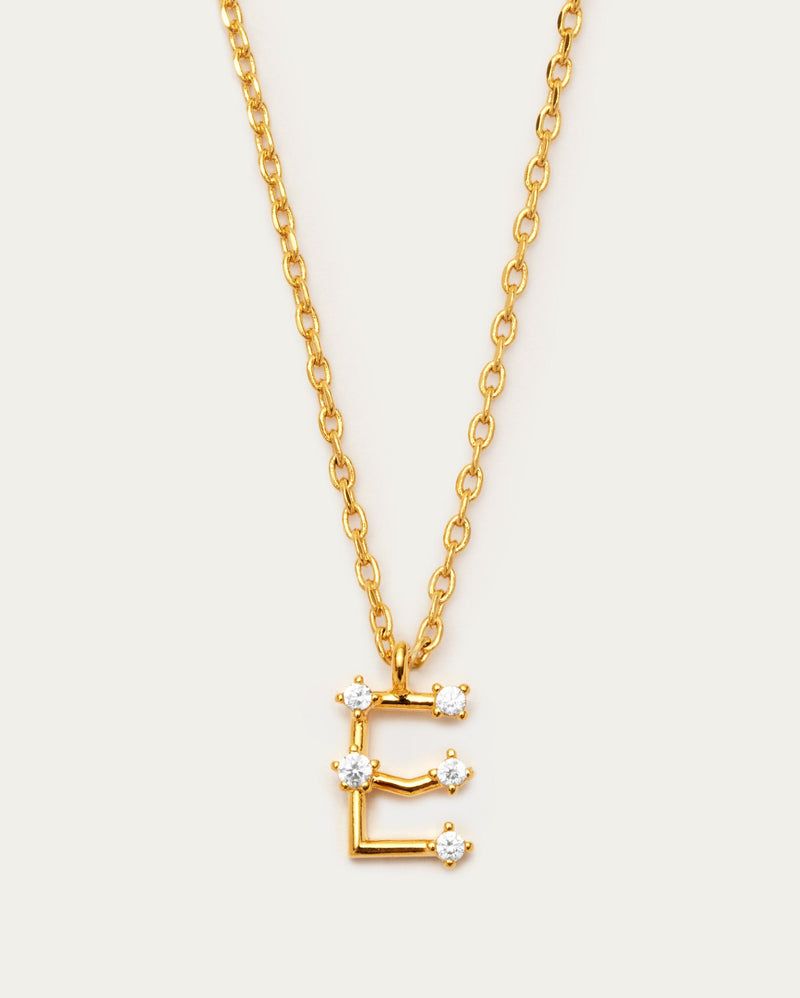 Diamante Initial Letter E Necklace