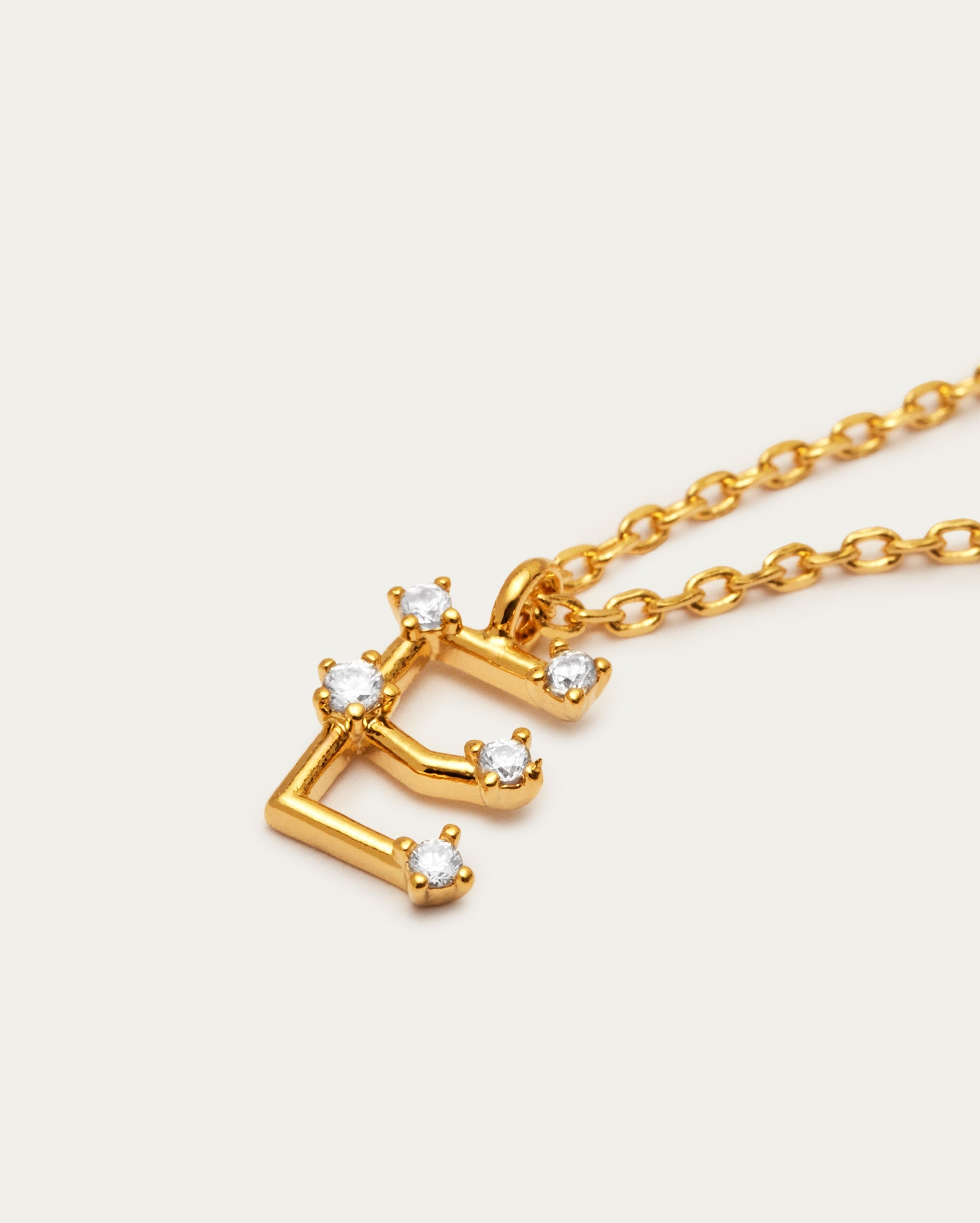 Diamante Initial Letter E Necklace