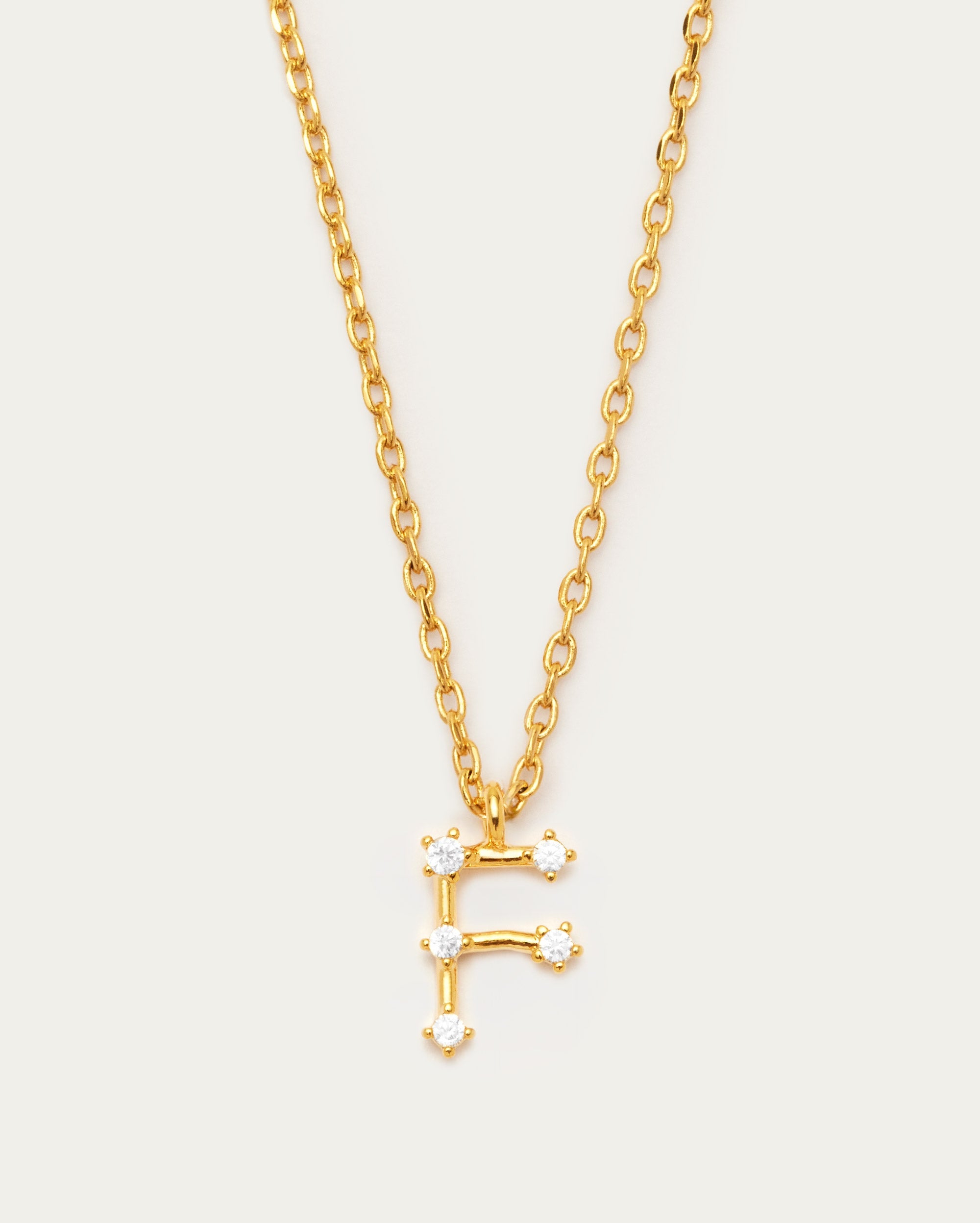 Diamante Initial Letter F Necklace