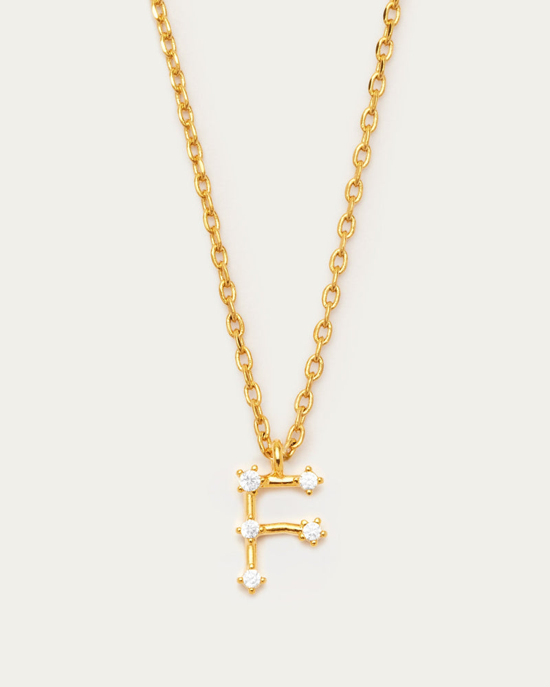 Diamante Initial Letter F Necklace