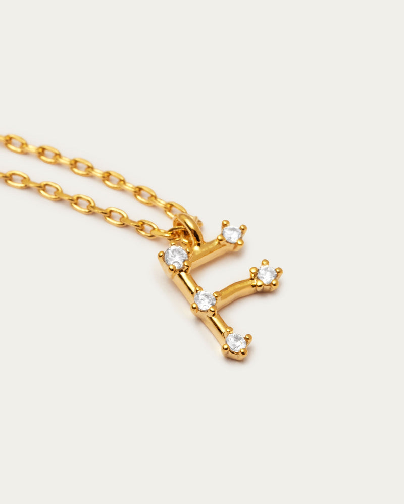 Diamante Initial Letter F Necklace
