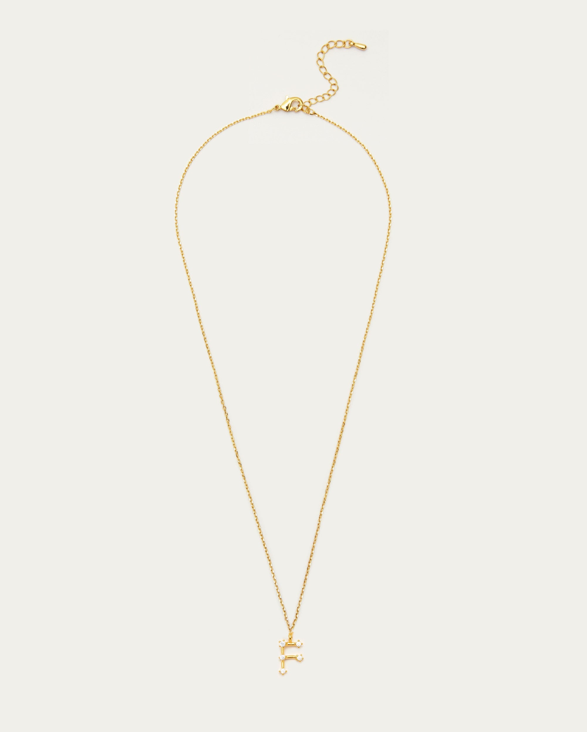 Diamante Initial Letter F Necklace