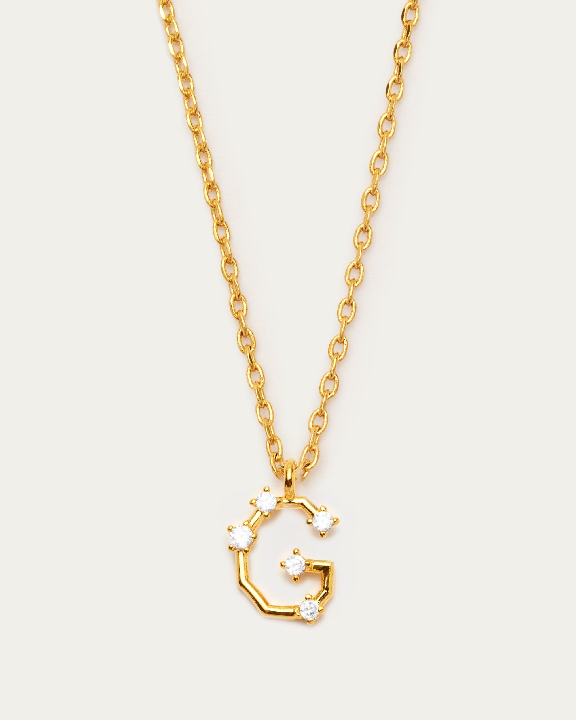 Diamante Initial Letter G Necklace