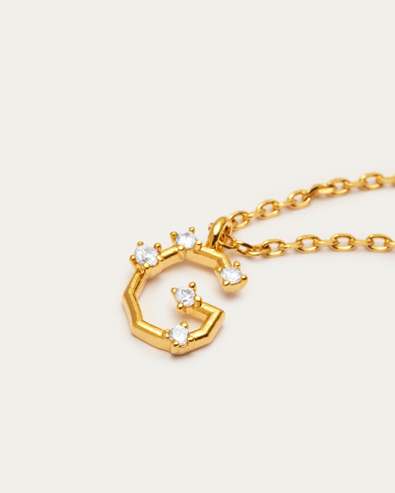 Diamante Initial Letter G Necklace