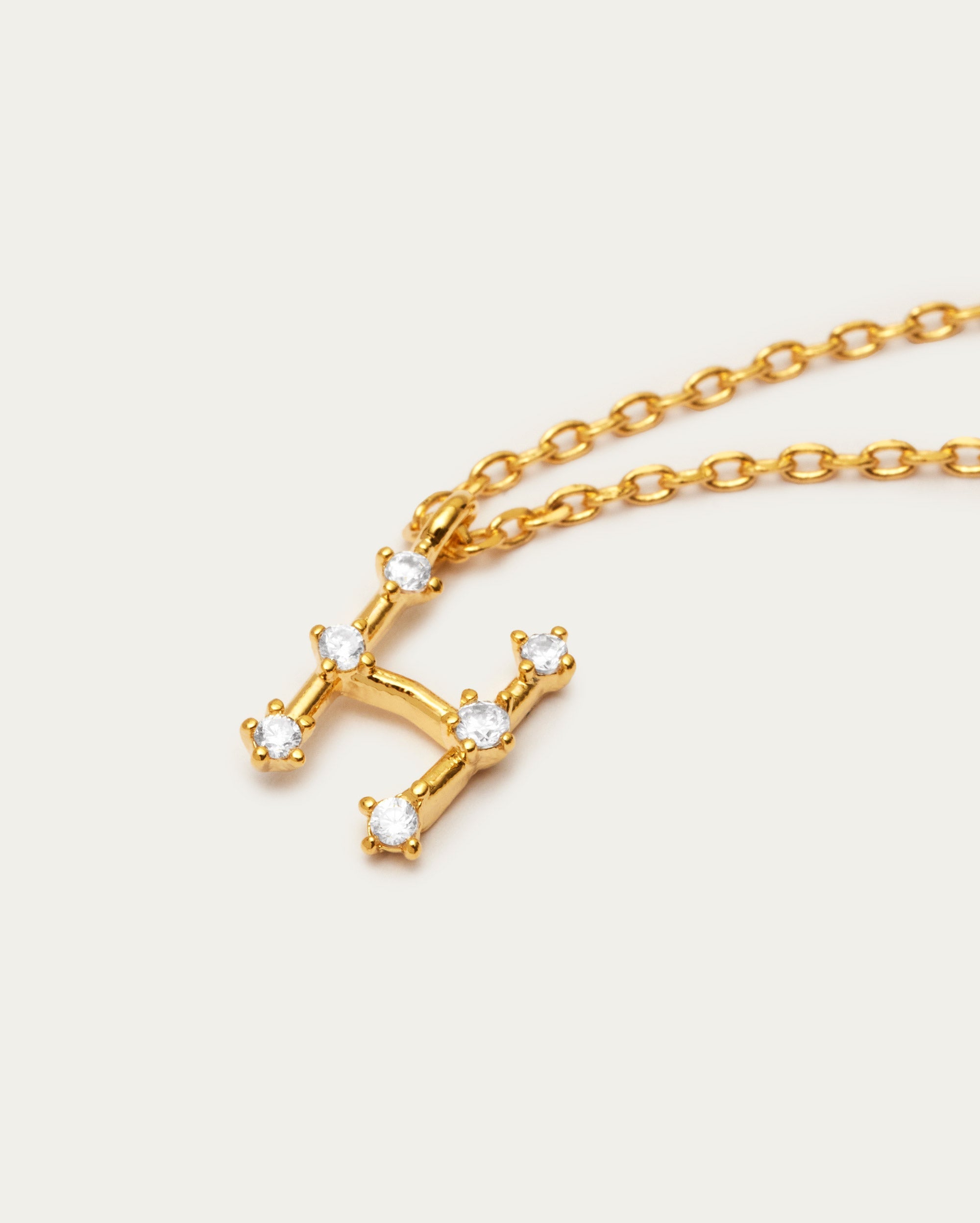 Diamante Initial Letter H Necklace