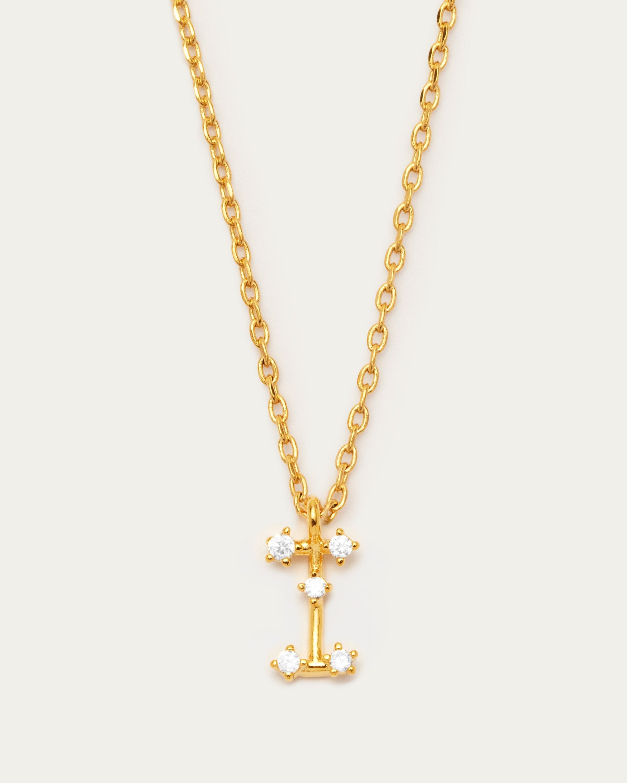 Diamante Initial Letter I Necklace