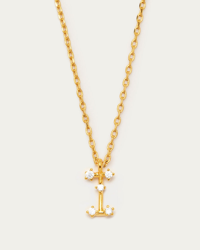 Diamante Initial Letter I Necklace