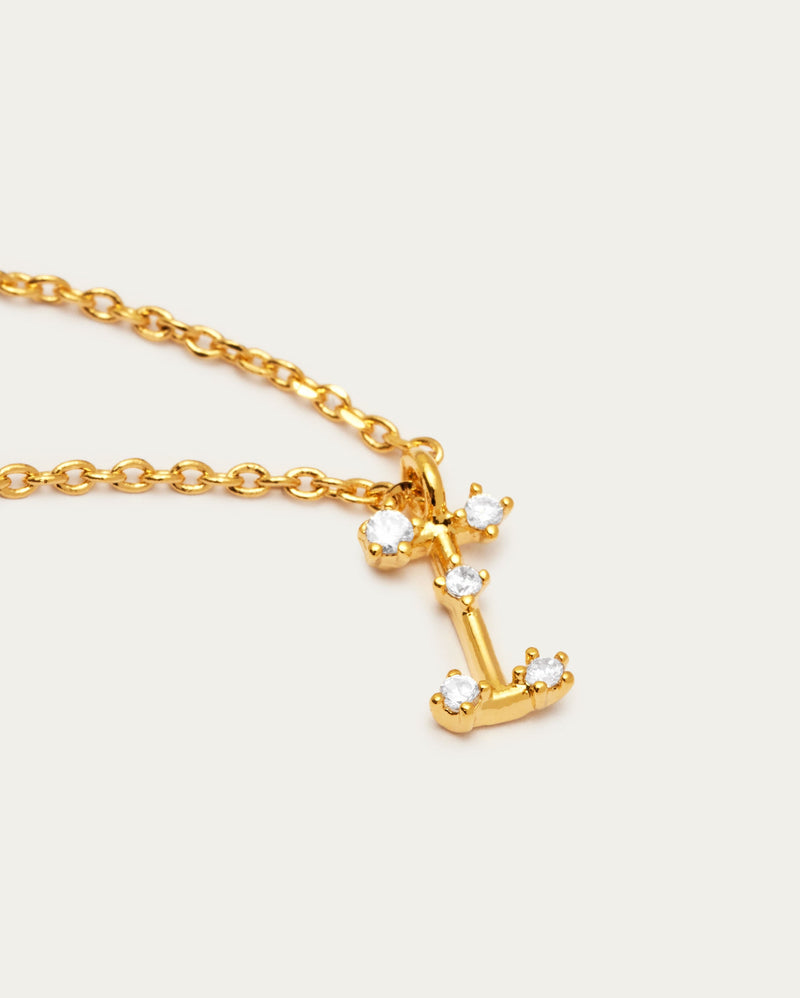 Diamante Initial Letter I Necklace