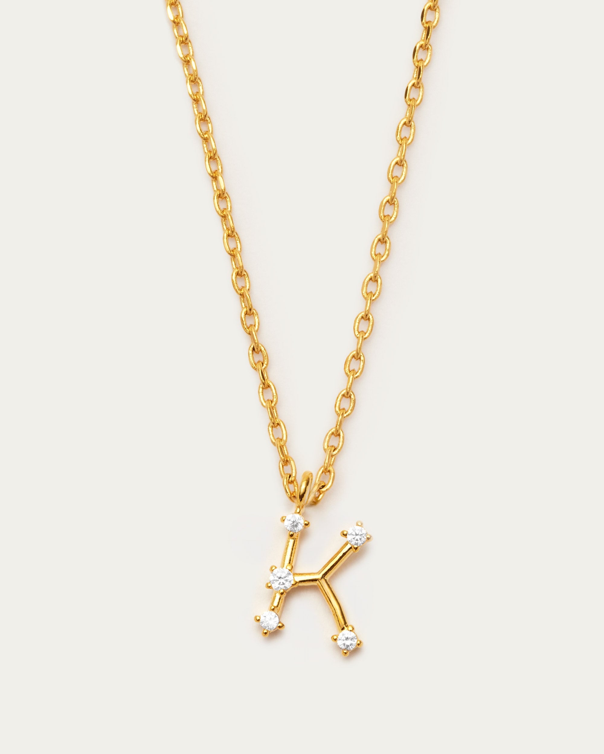 Diamante Initial Letter K Necklace