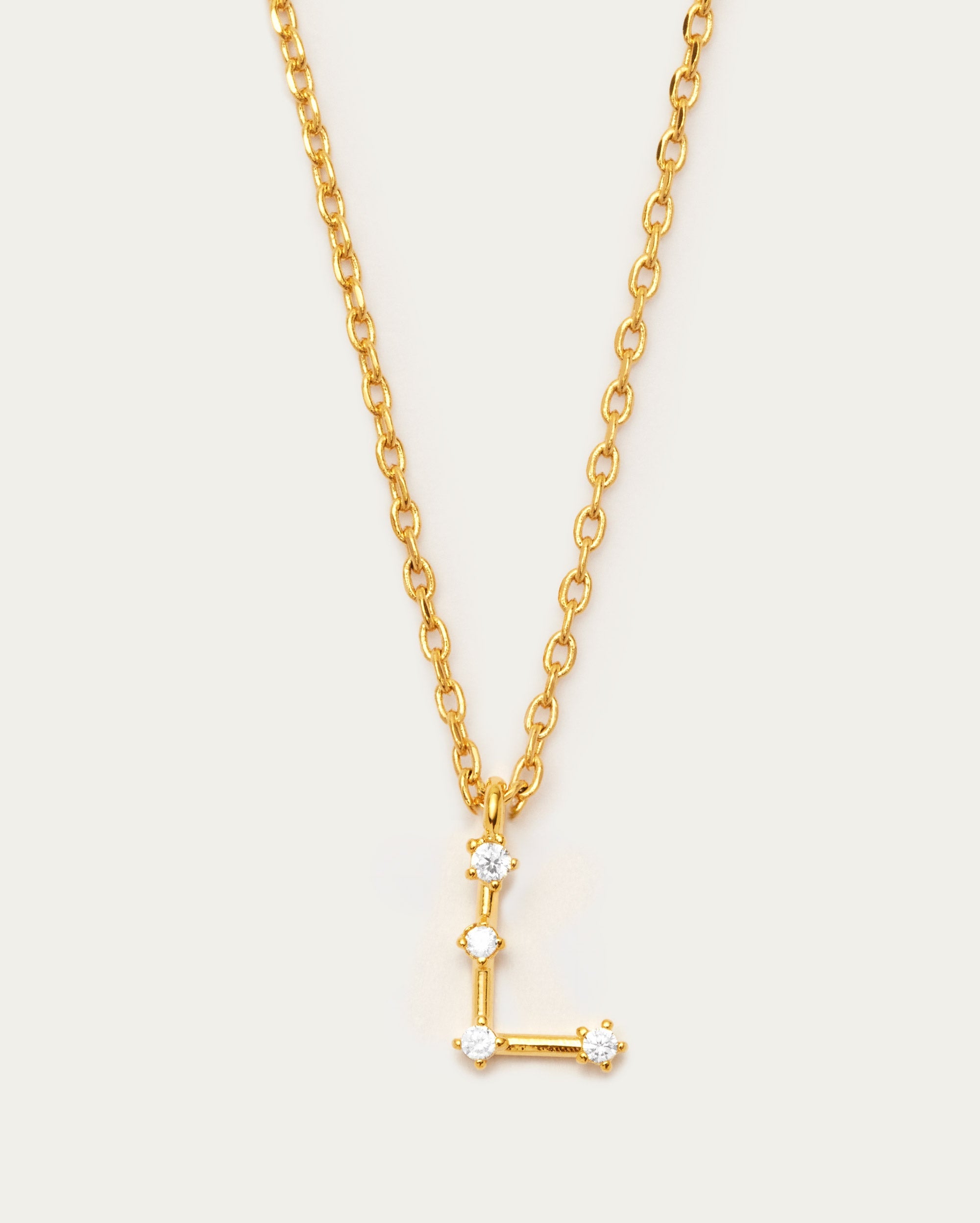 Diamante Initial Letter L Necklace