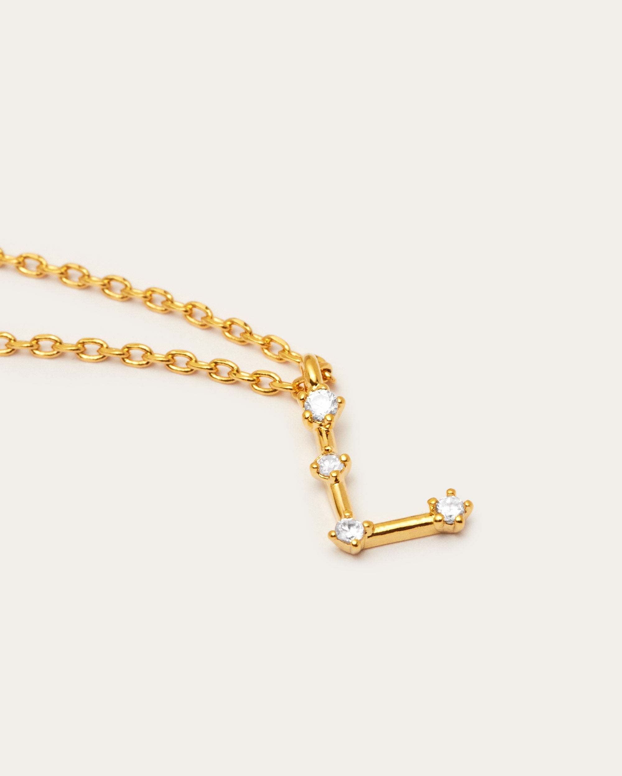 Diamante Initial Letter L Necklace