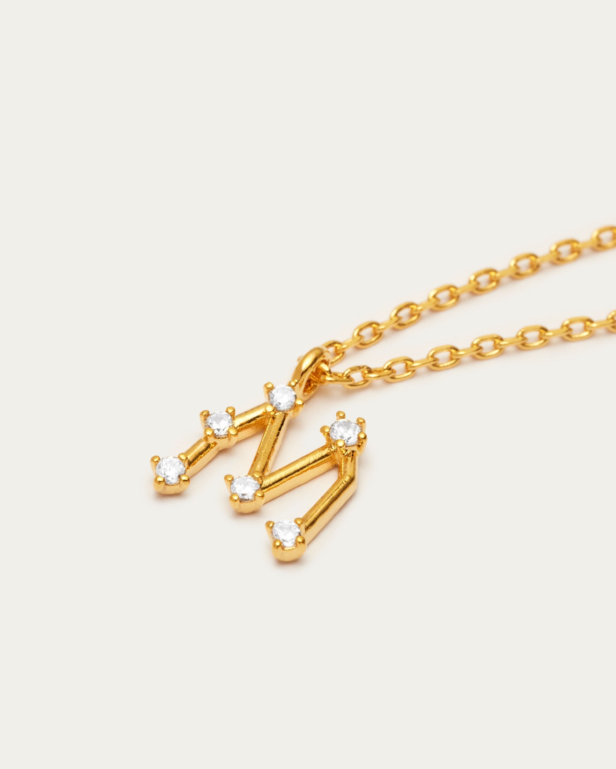 Diamante Initial Letter M Necklace