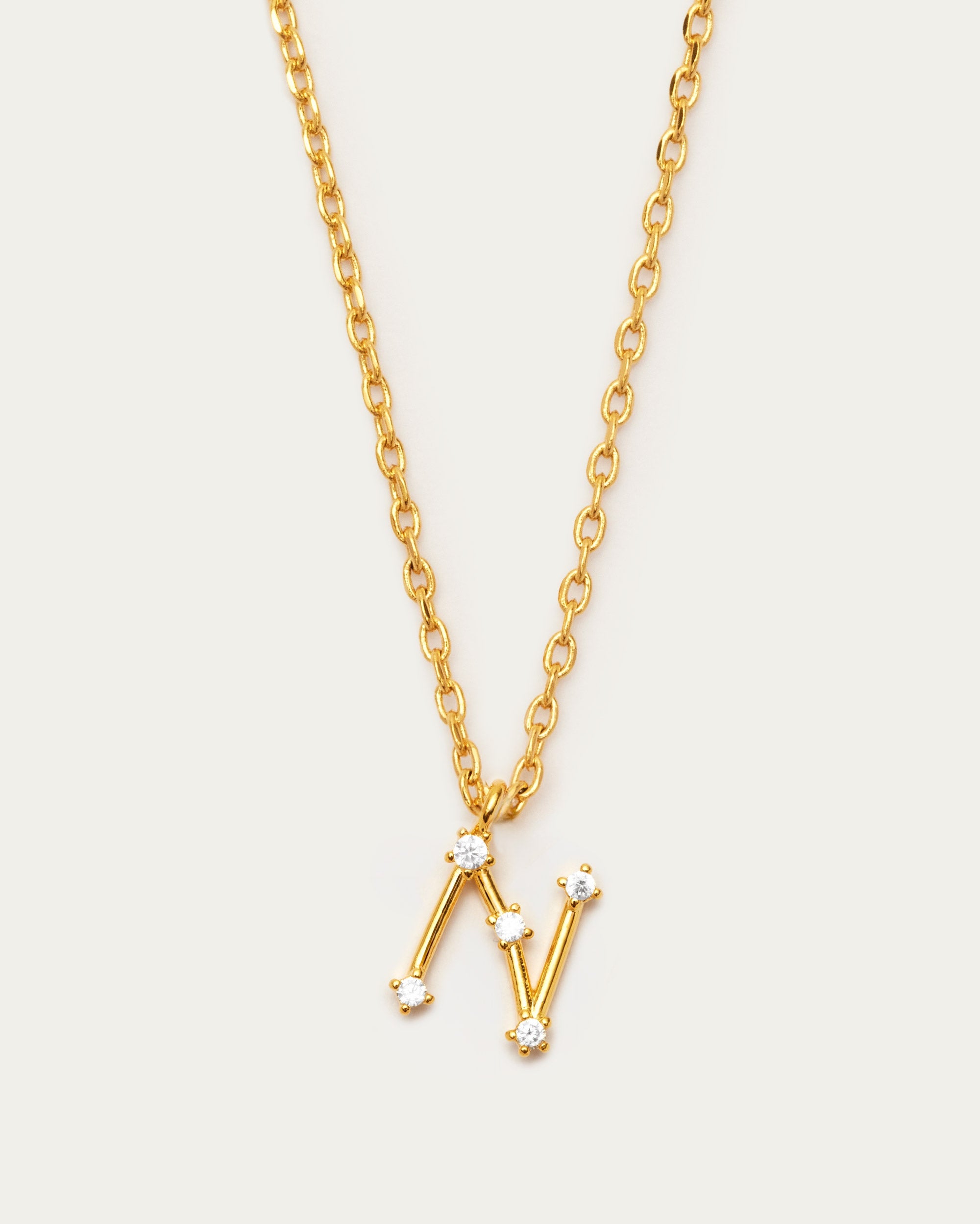 Diamante Initial Letter N Necklace