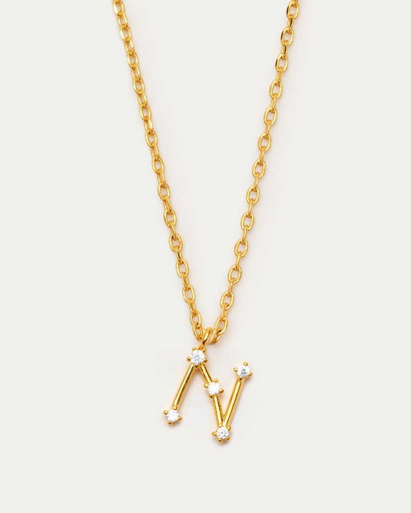 Diamante Initial Letter N Necklace
