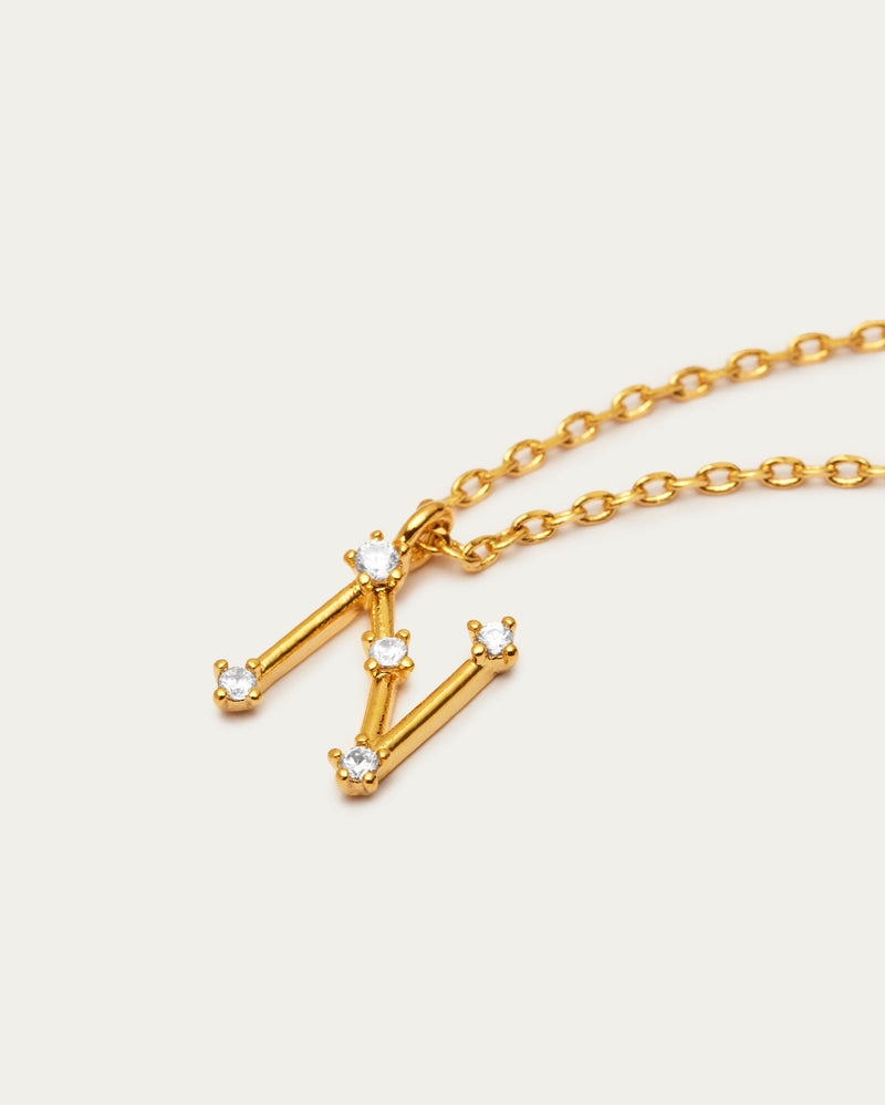Diamante Initial Letter N Necklace