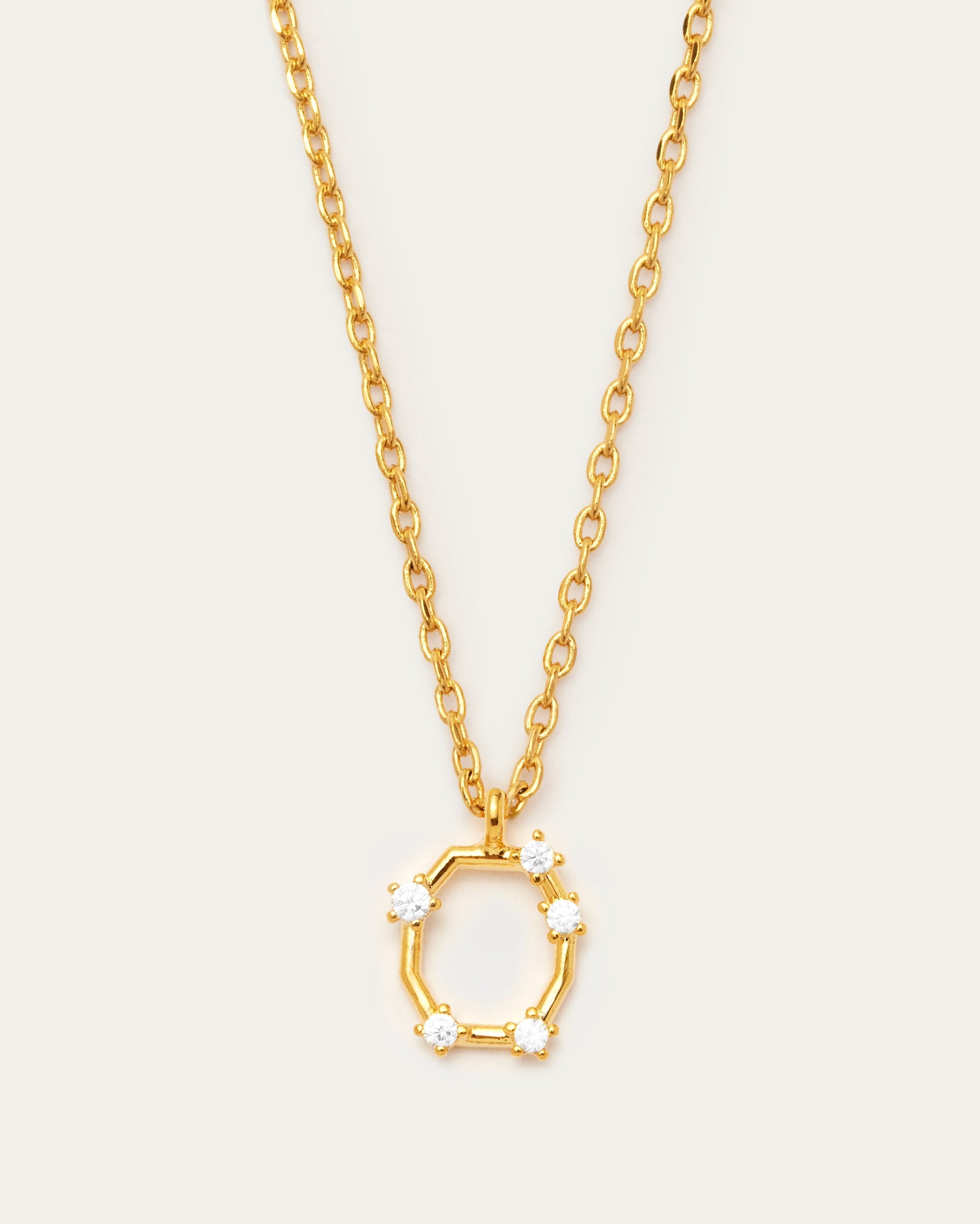 Diamante Initial Letter O Necklace