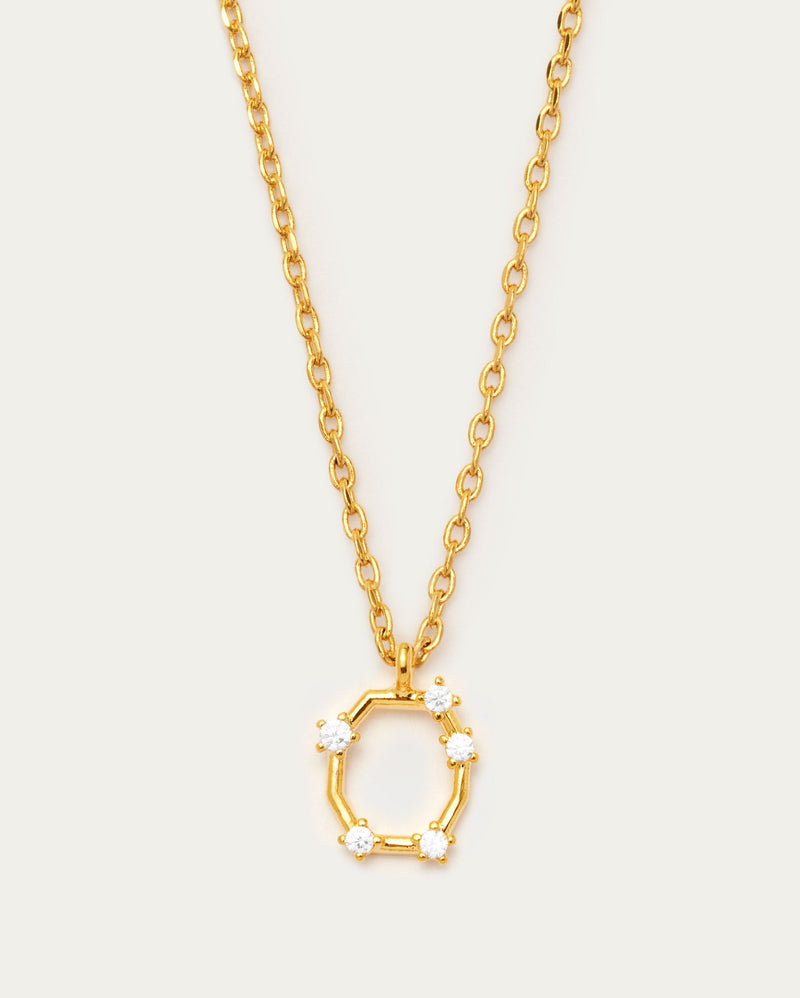 Diamante Initial Letter O Necklace