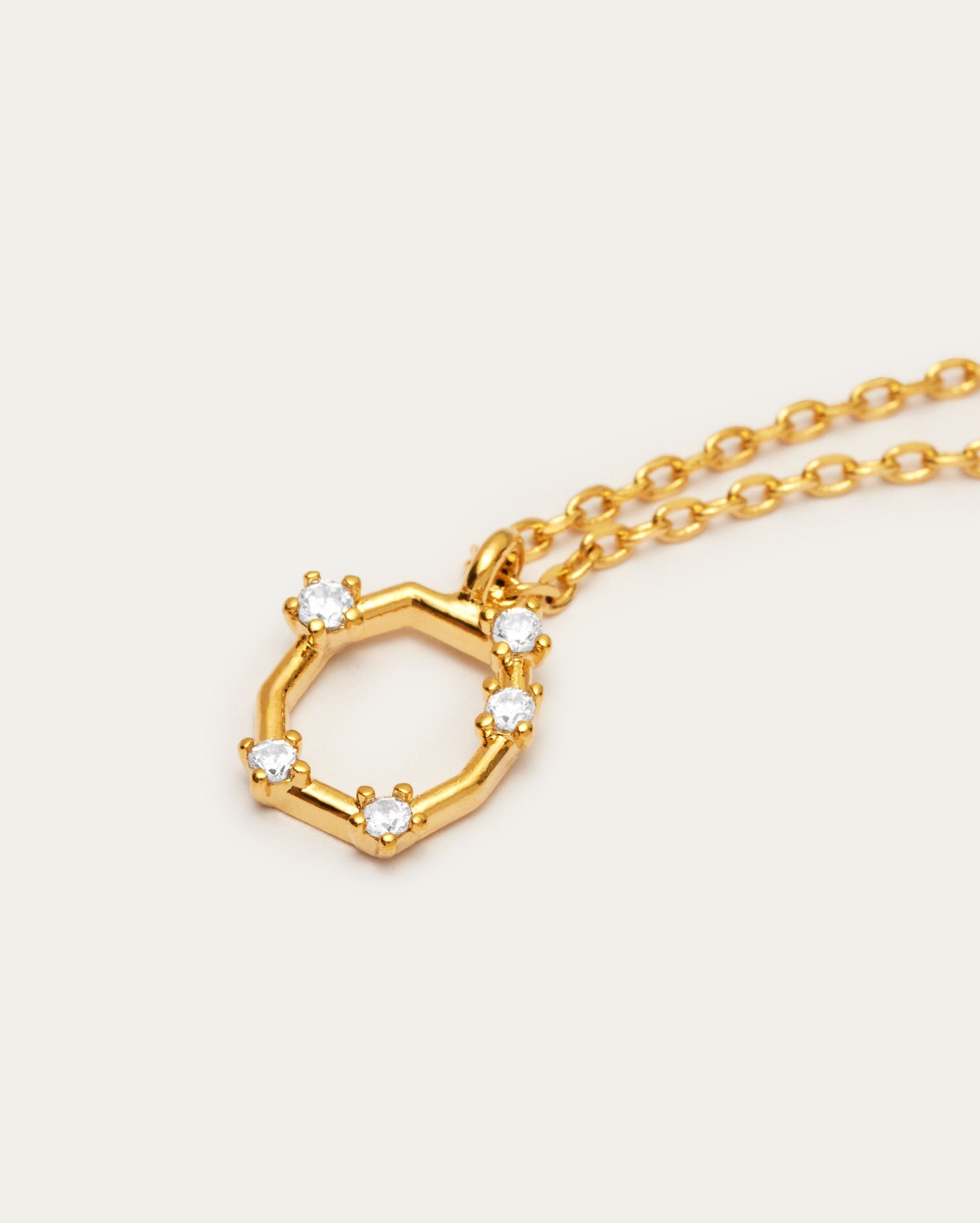 Diamante Initial Letter O Necklace