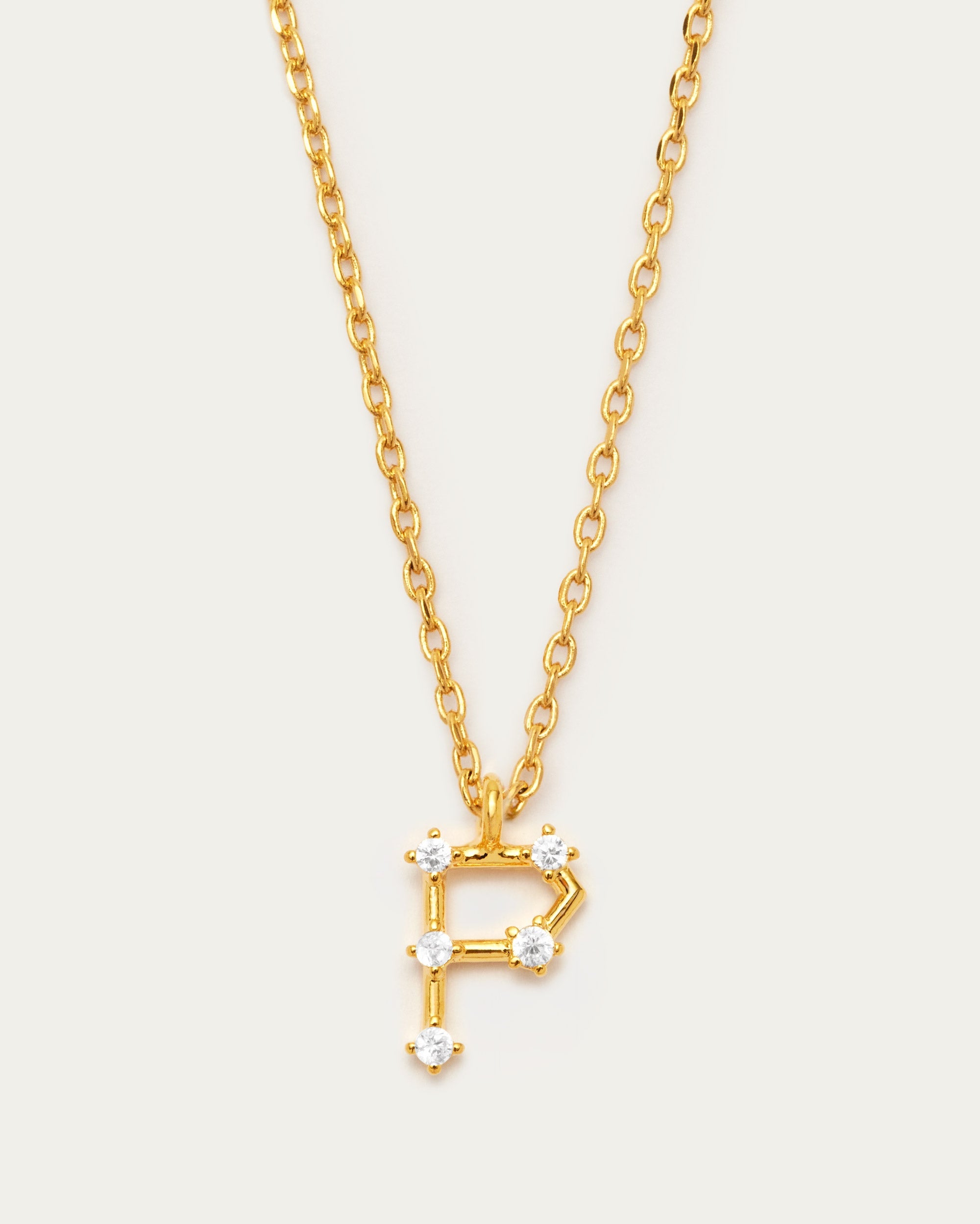 Diamante Initial Letter P Necklace
